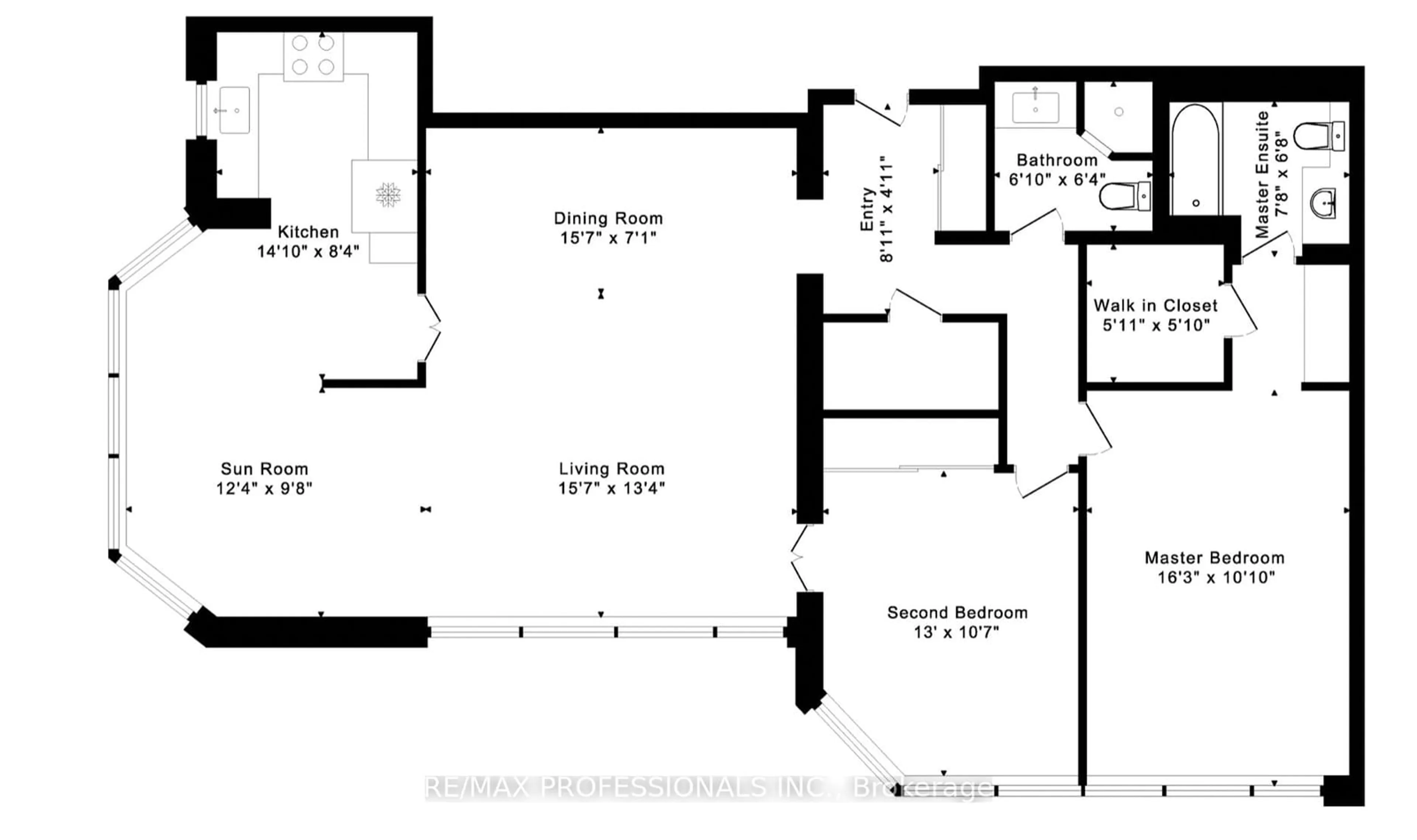 Floor plan for 40 Richview Rd #203, Toronto Ontario M9A 5C1