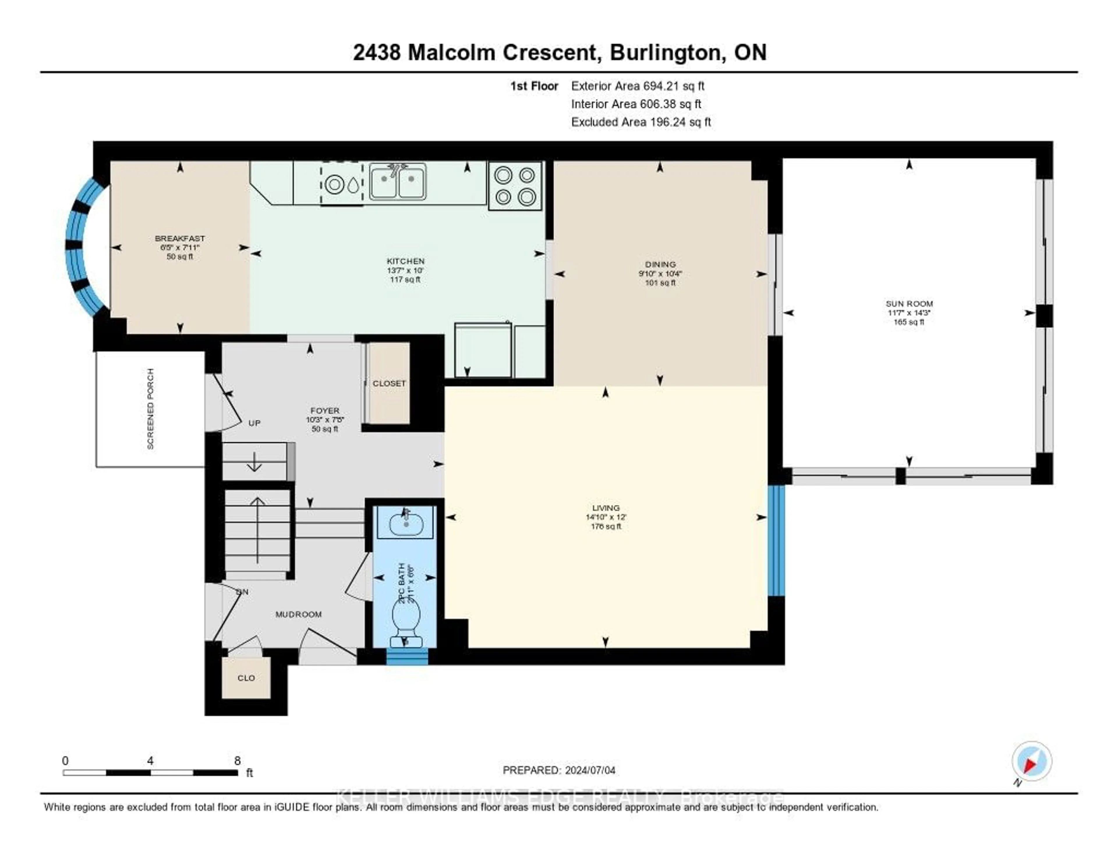 Floor plan for 2438 Malcolm Cres, Burlington Ontario L7P 3Y6