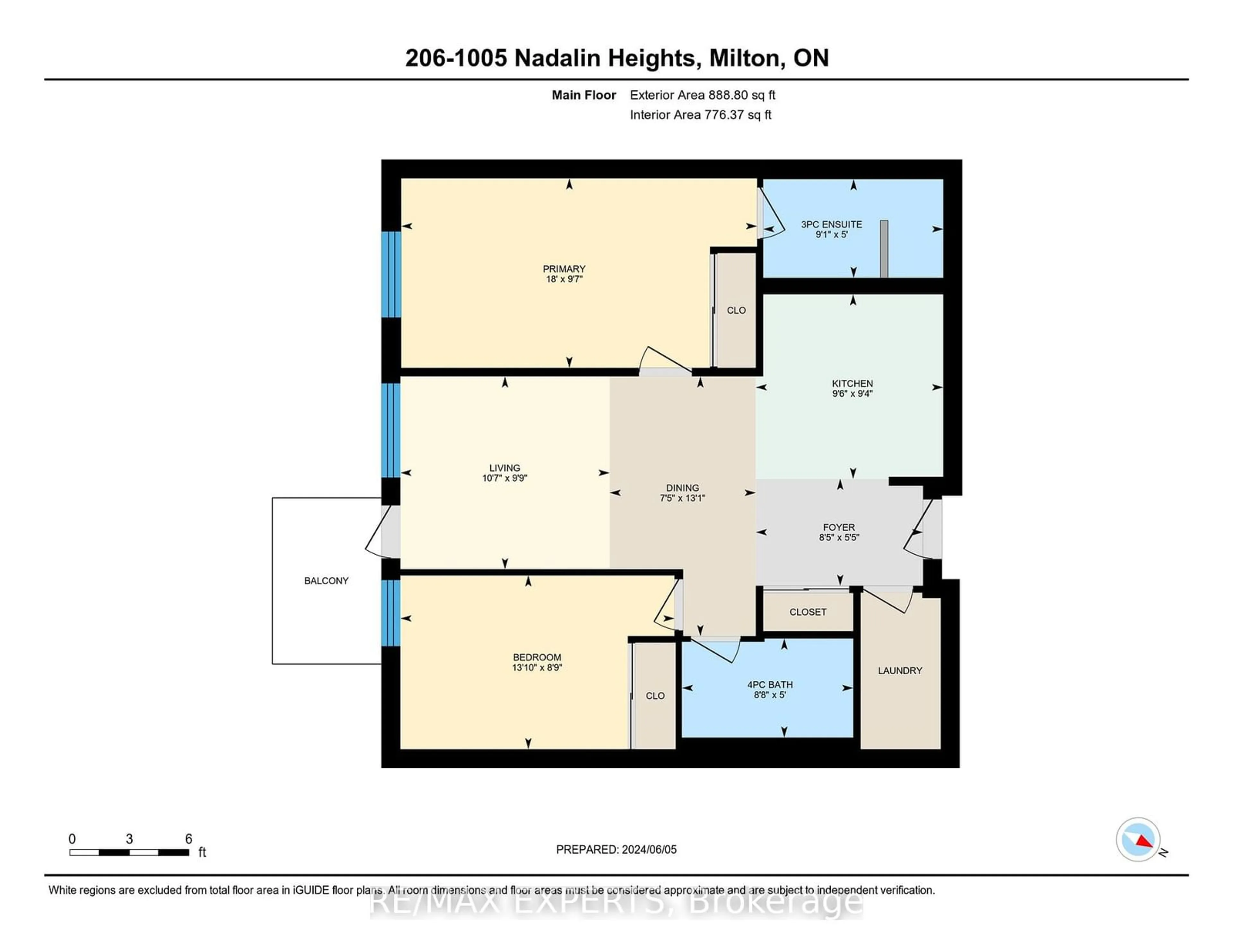 Floor plan for 1005 Nadalin Hts #206, Milton Ontario L9T 8R3