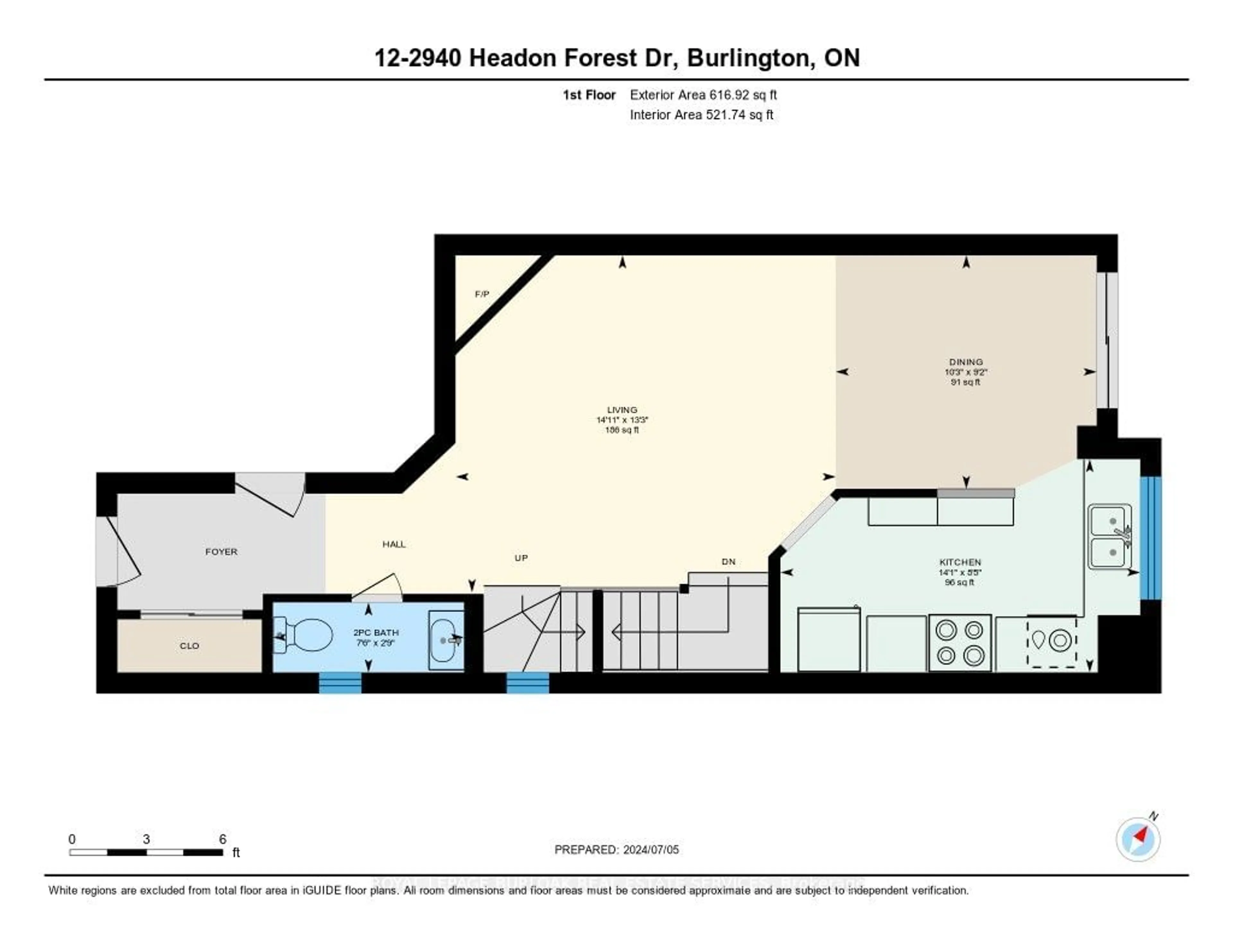 Floor plan for 2940 Headon Forest Dr #12, Burlington Ontario L7M 4G9