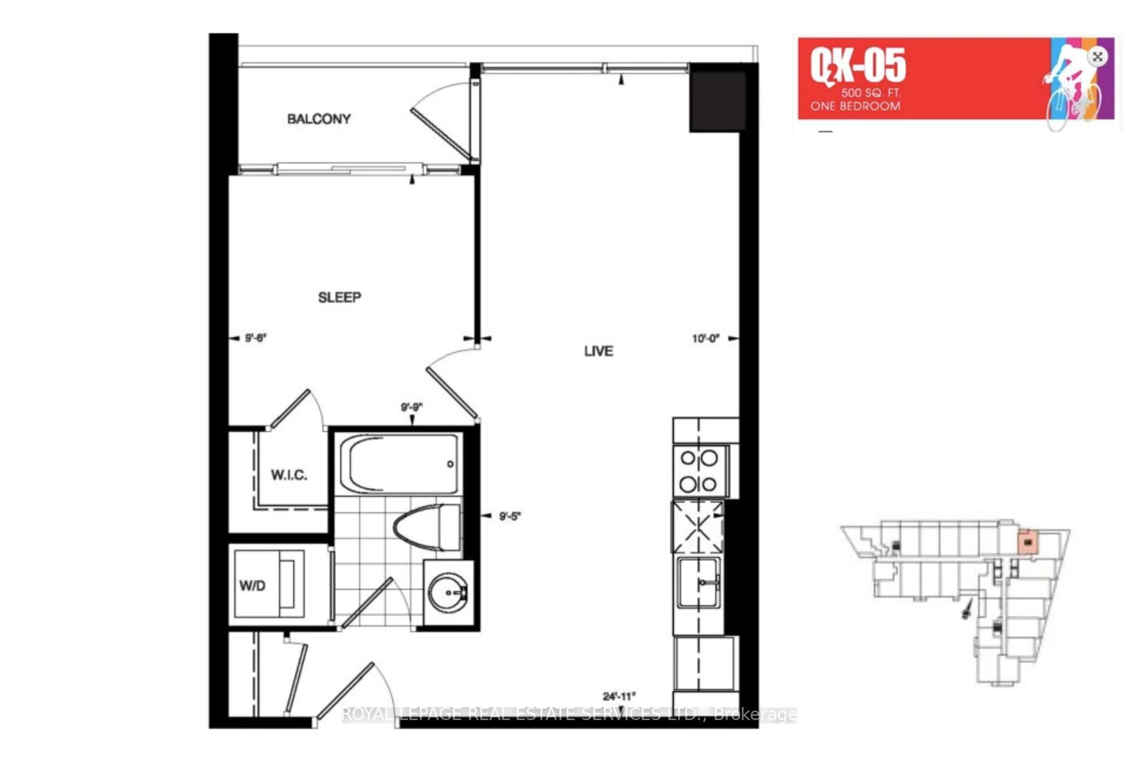 Floor plan for 38 Joe Shuster Way #1527, Toronto Ontario M6K 0A5
