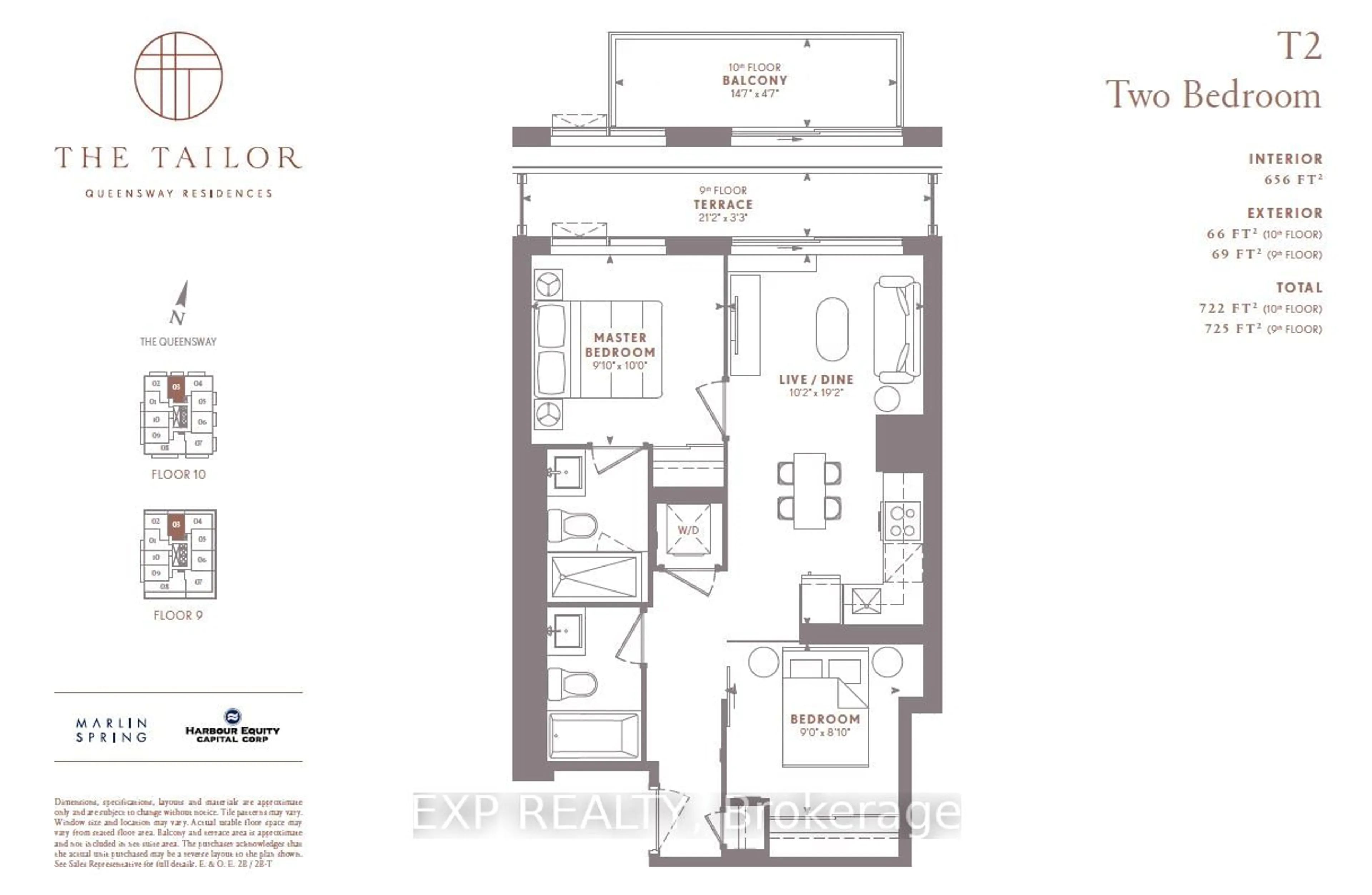 Floor plan for 1195 The Queens Way #903, Toronto Ontario M8Z 1R6