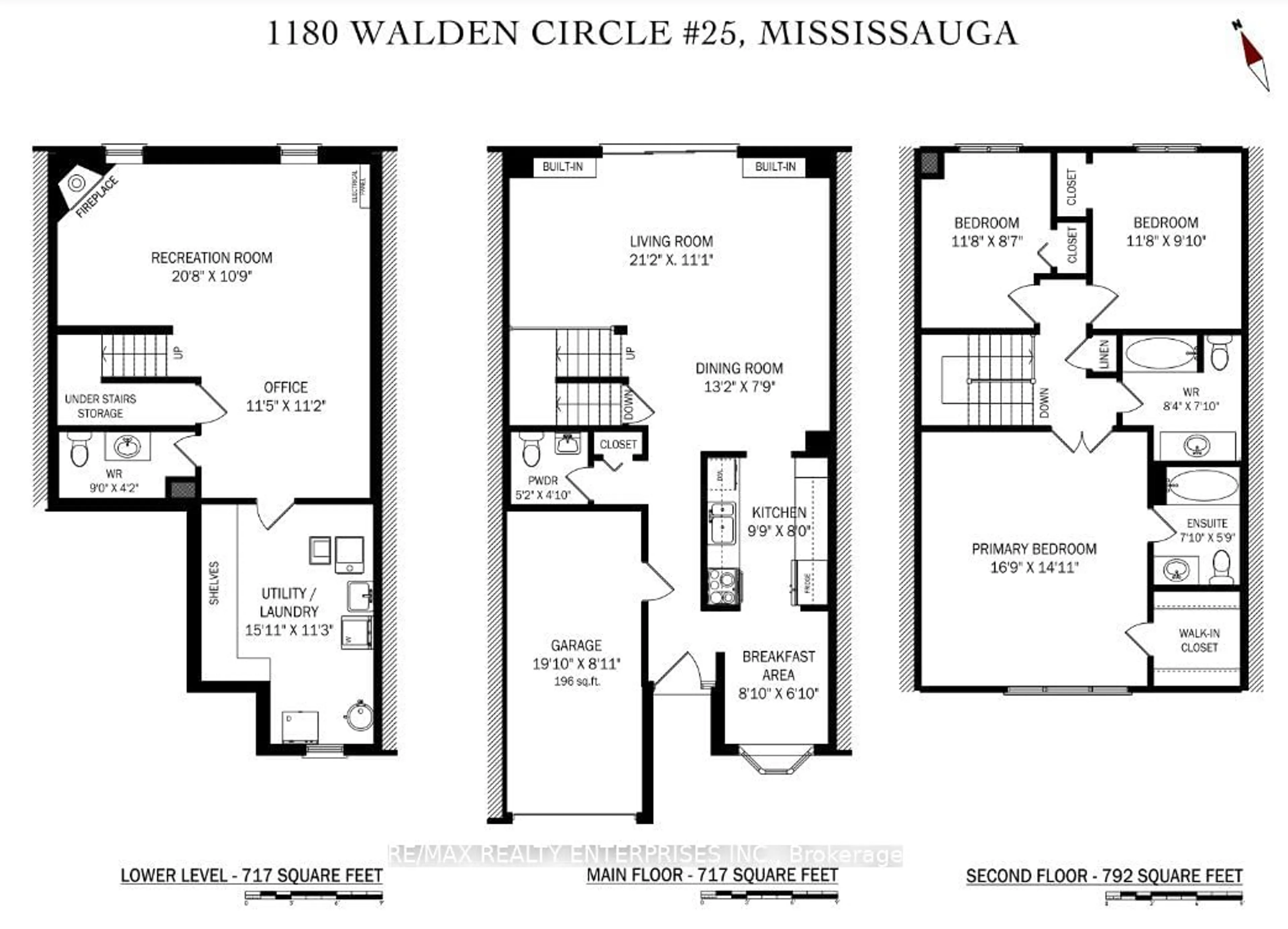 Floor plan for 1180 Walden Circ #25, Mississauga Ontario L5J 4J9