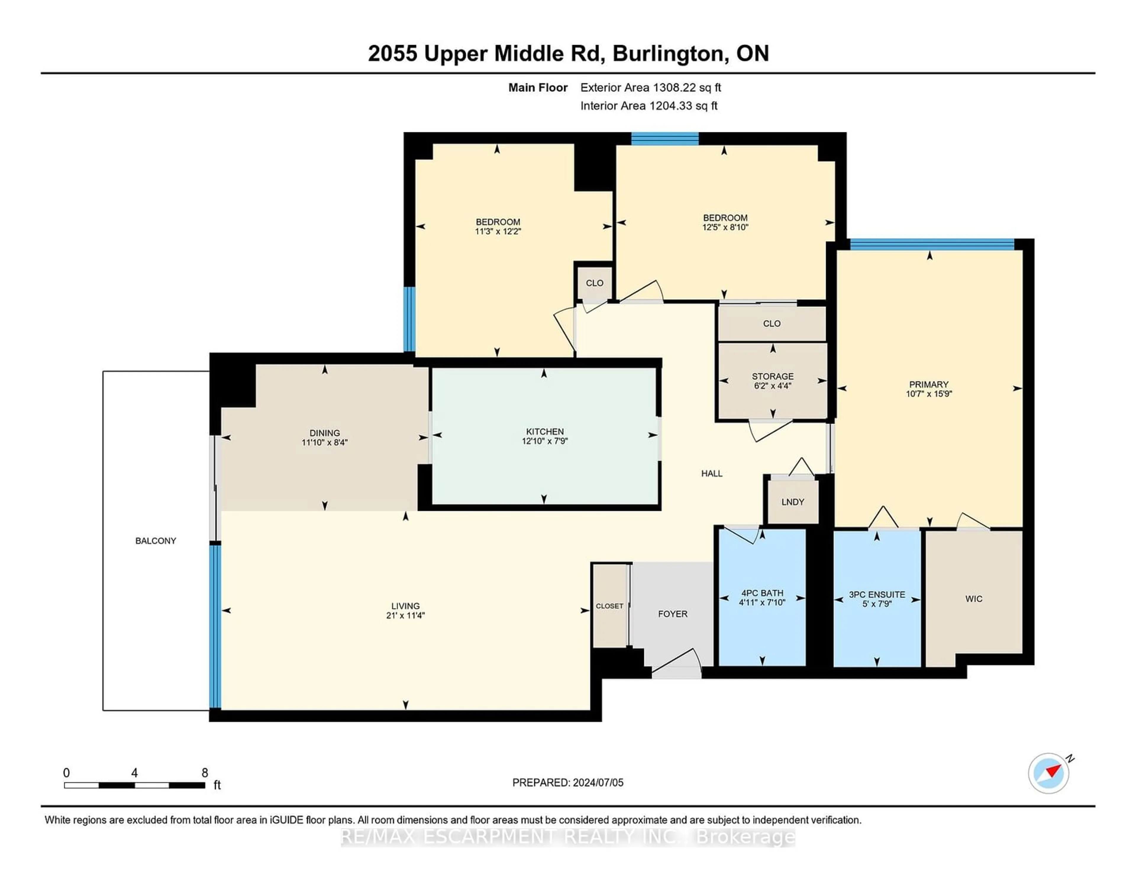 Floor plan for 2055 Upper Middle Rd #1008, Burlington Ontario L7P 3P4
