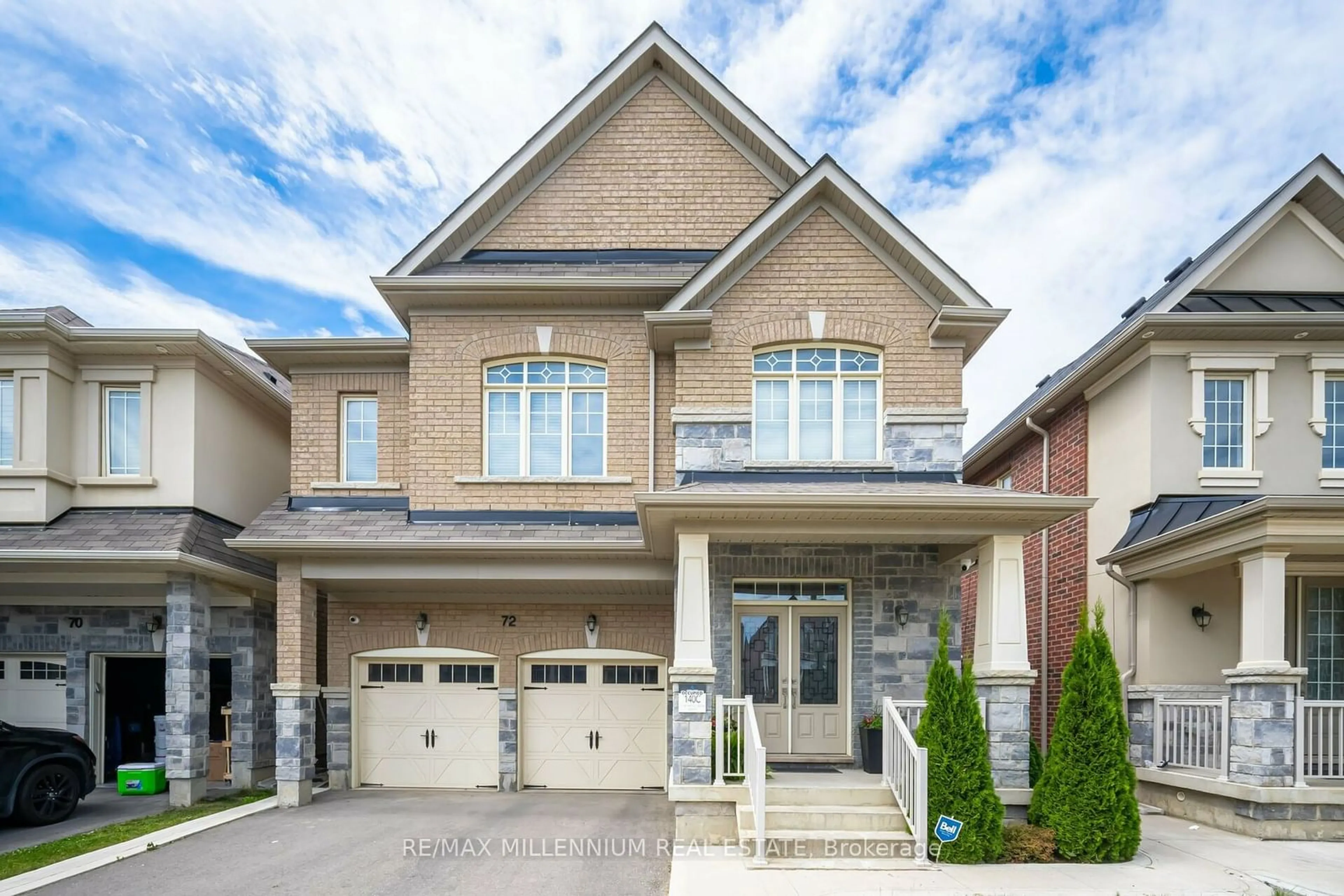 Home with brick exterior material for 72 Russell Creek Dr, Brampton Ontario L6R 3Z3