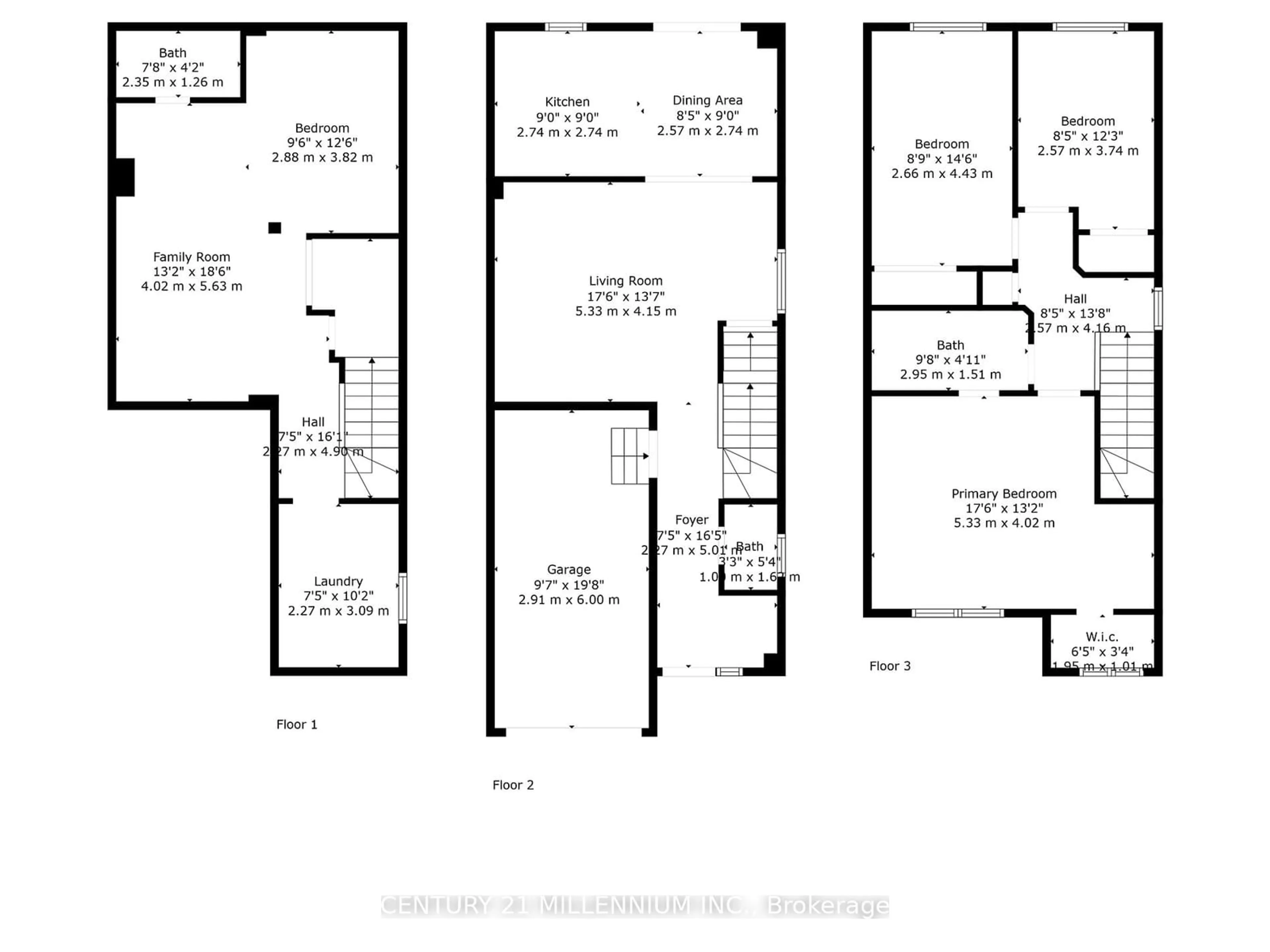 Floor plan for 57 Melissa Crt, Brampton Ontario L6X 4X2