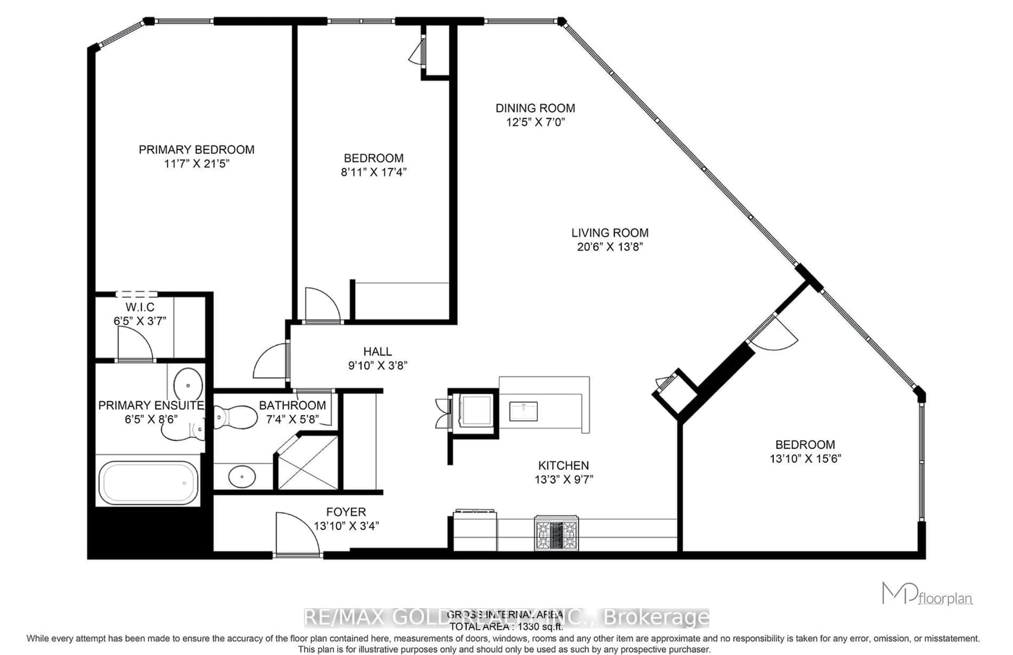 Floor plan for 2091 Hurontario St #508, Mississauga Ontario L5A 4E9