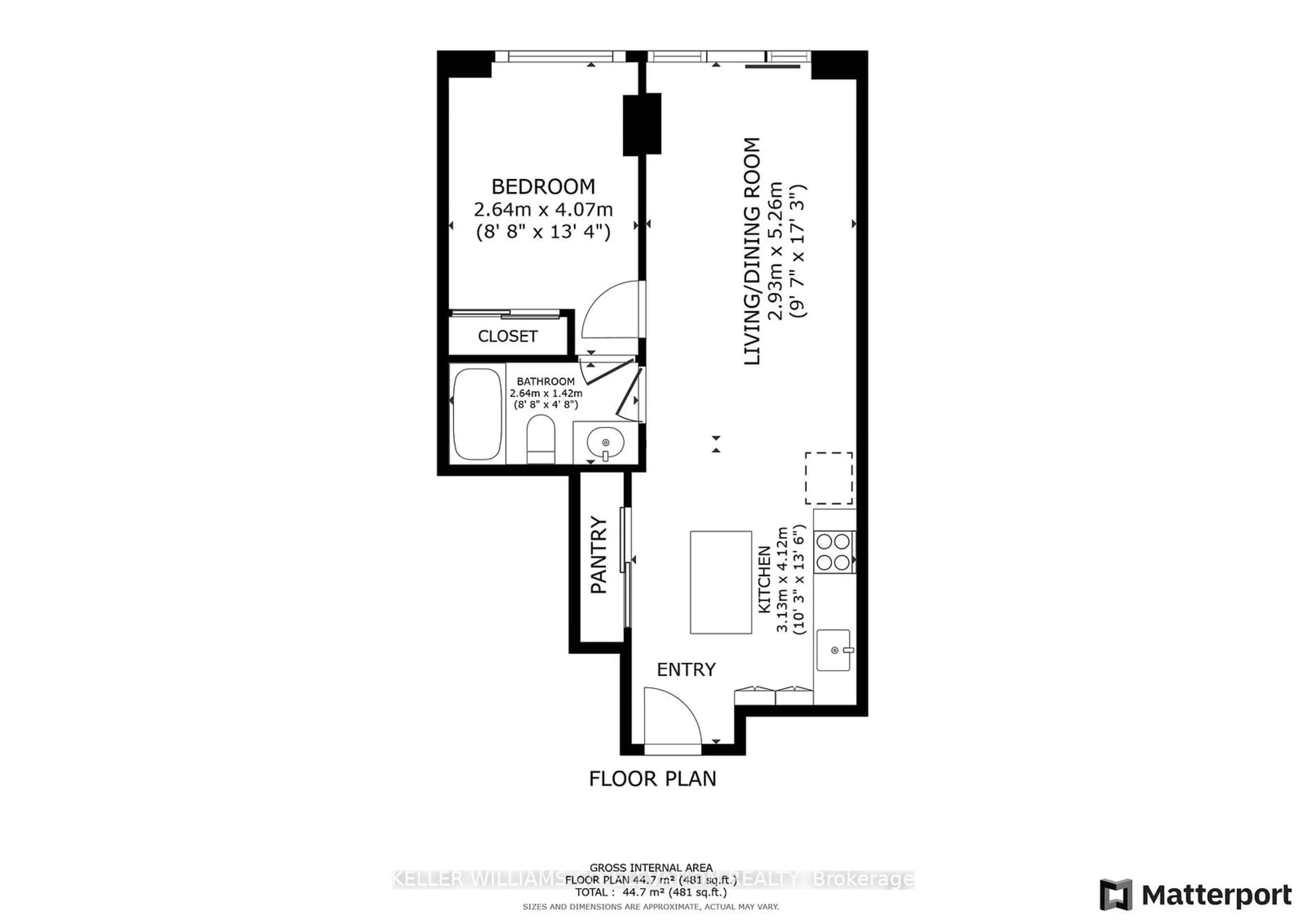 Floor plan for 5 Valhalla Inn Rd #2208, Toronto Ontario M9B 0B1