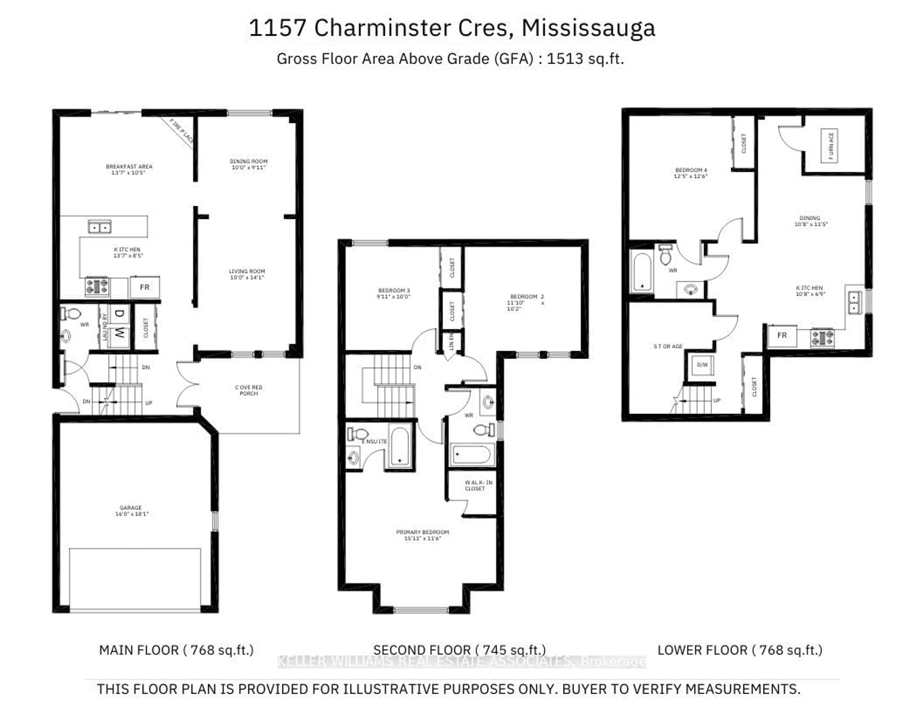 Floor plan for 1157 Charminster Cres, Mississauga Ontario L5V 1P9