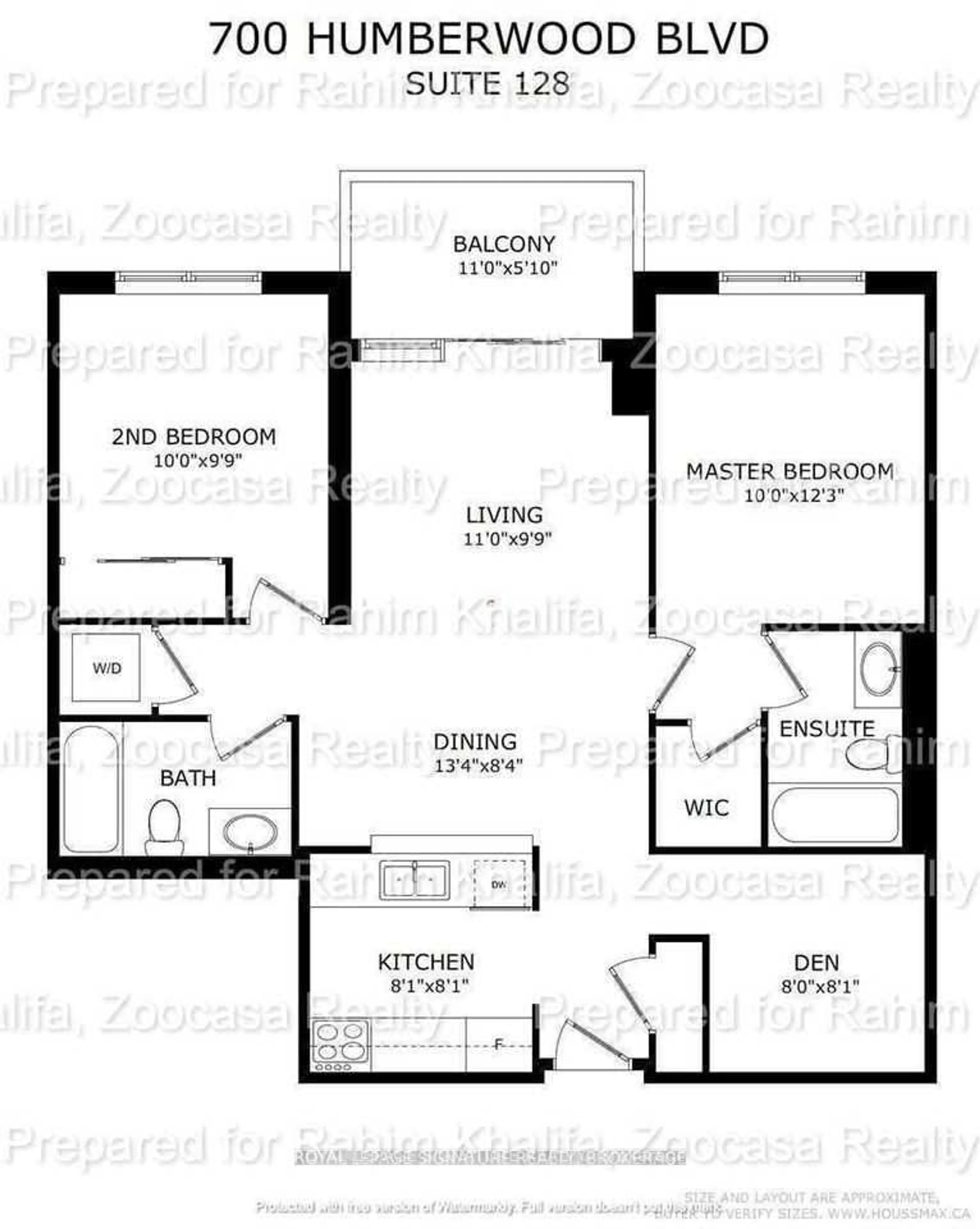 Floor plan for 700 Humberwood Blvd #128, Toronto Ontario M9W 7J4