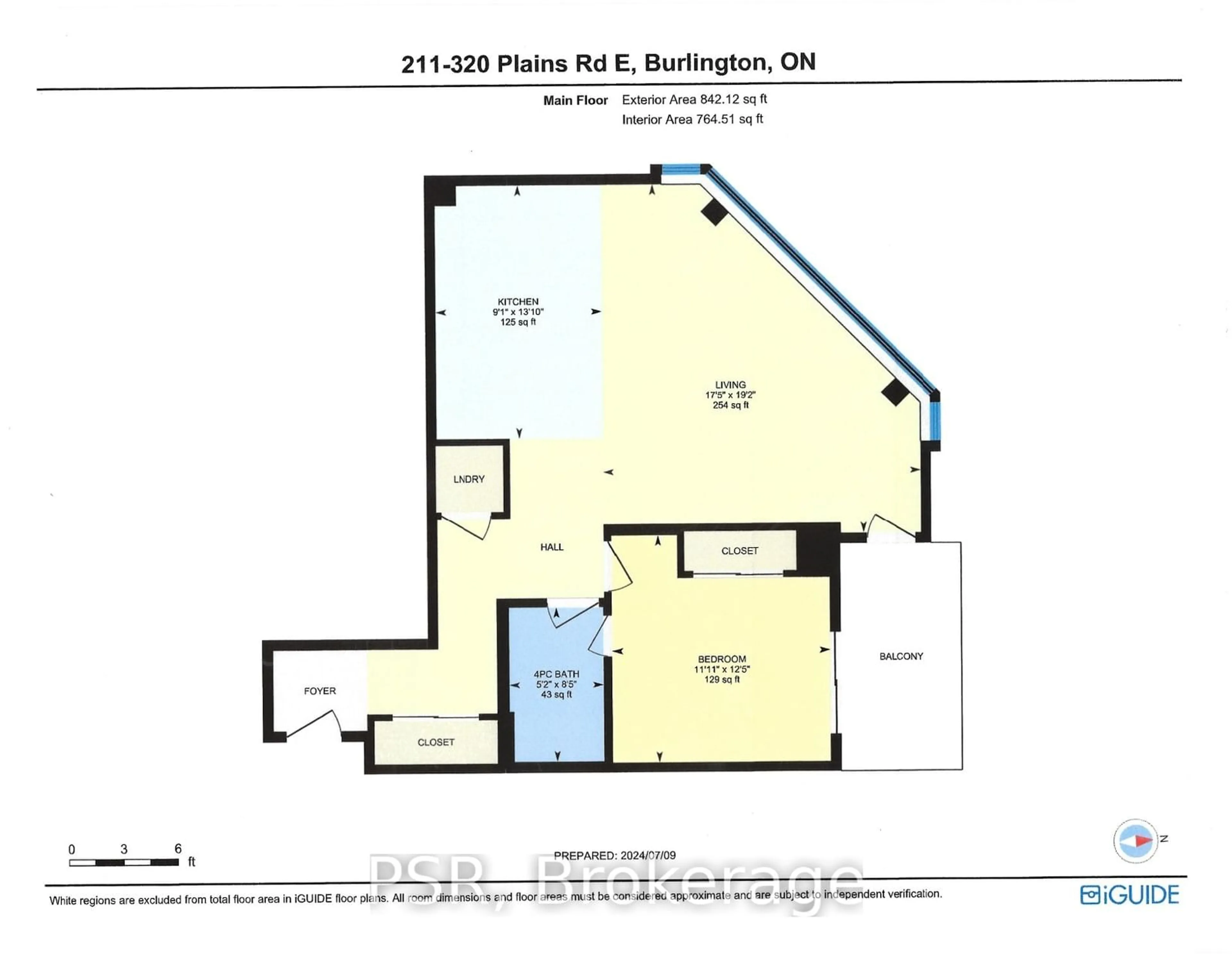 Floor plan for 320 Plains Rd #211, Burlington Ontario L7T 0C1