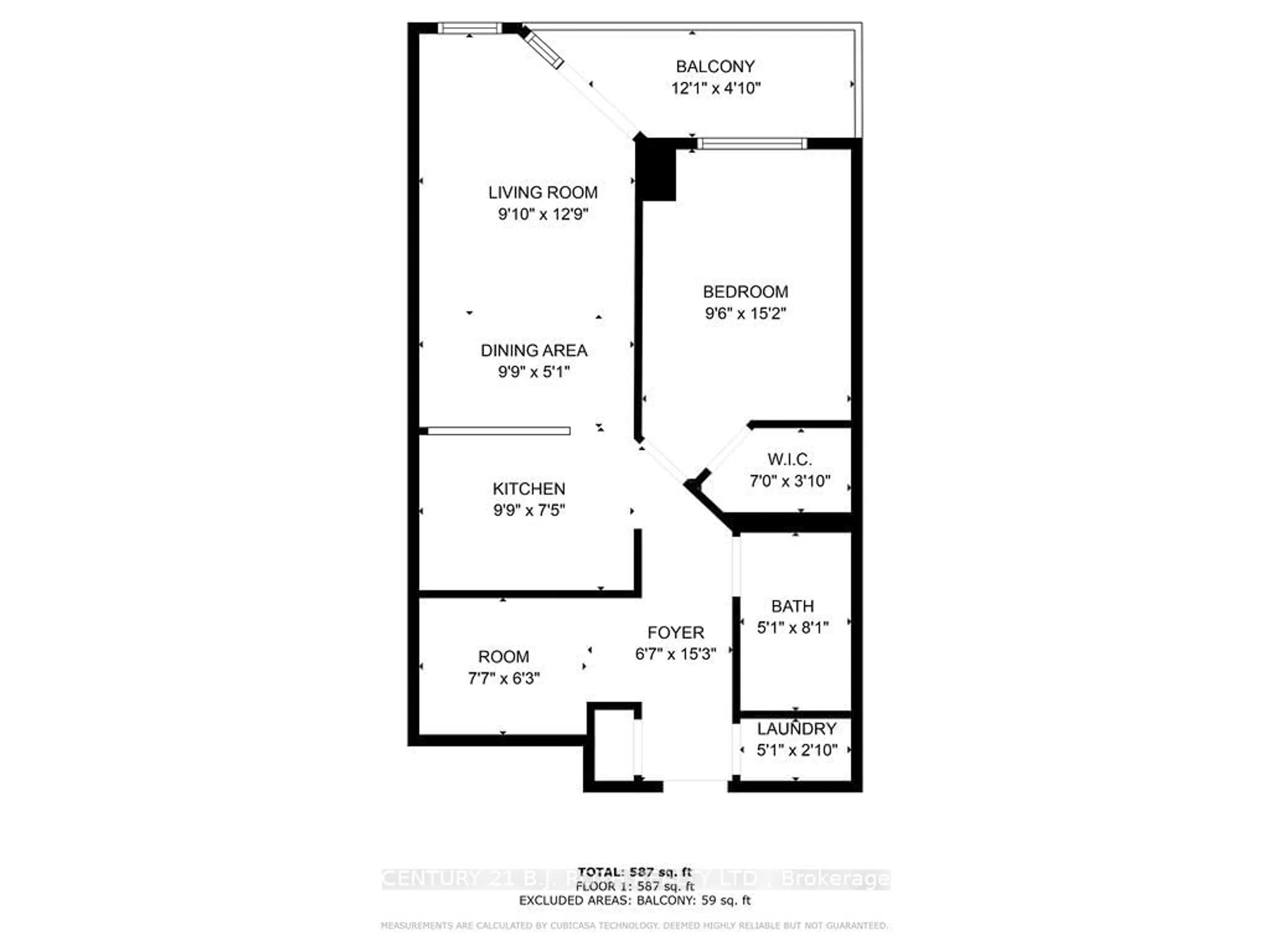 Floor plan for 1150 Parkwest Pl #1107, Mississauga Ontario L5E 3K4