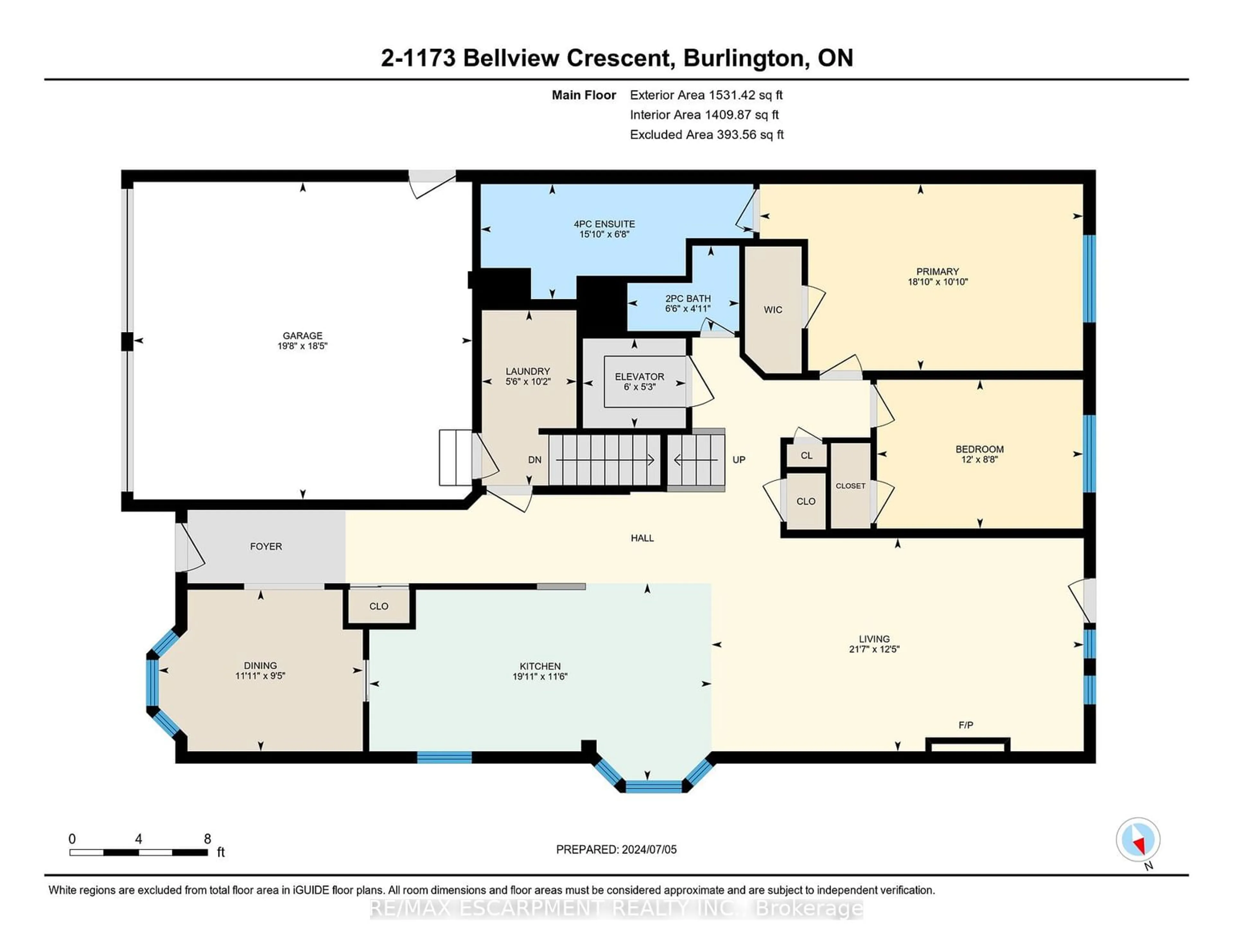 Floor plan for 1173 Bellview Cres #2, Burlington Ontario L7S 1C9