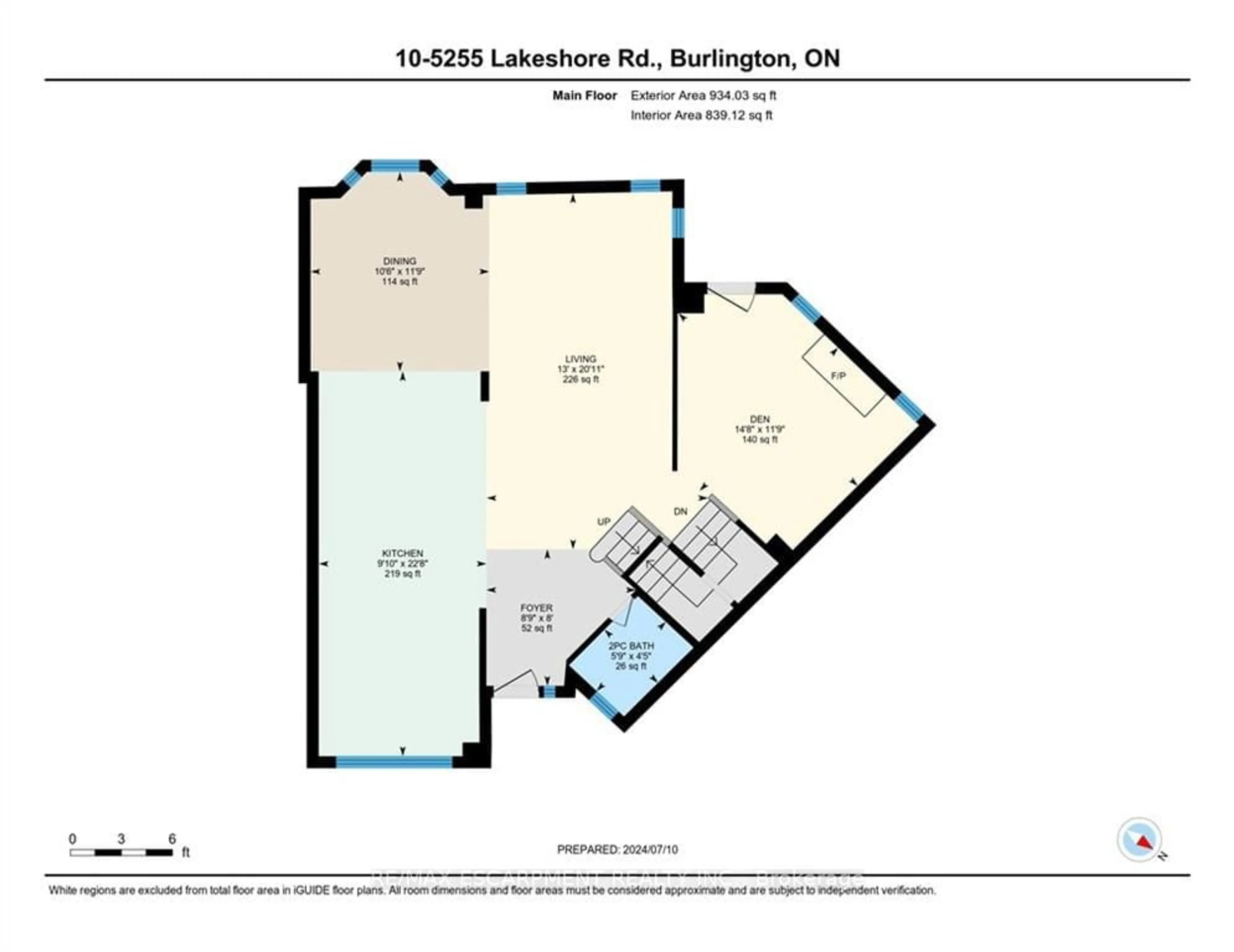 Floor plan for 5255 Lakeshore Rd #10, Burlington Ontario L7L 5X6