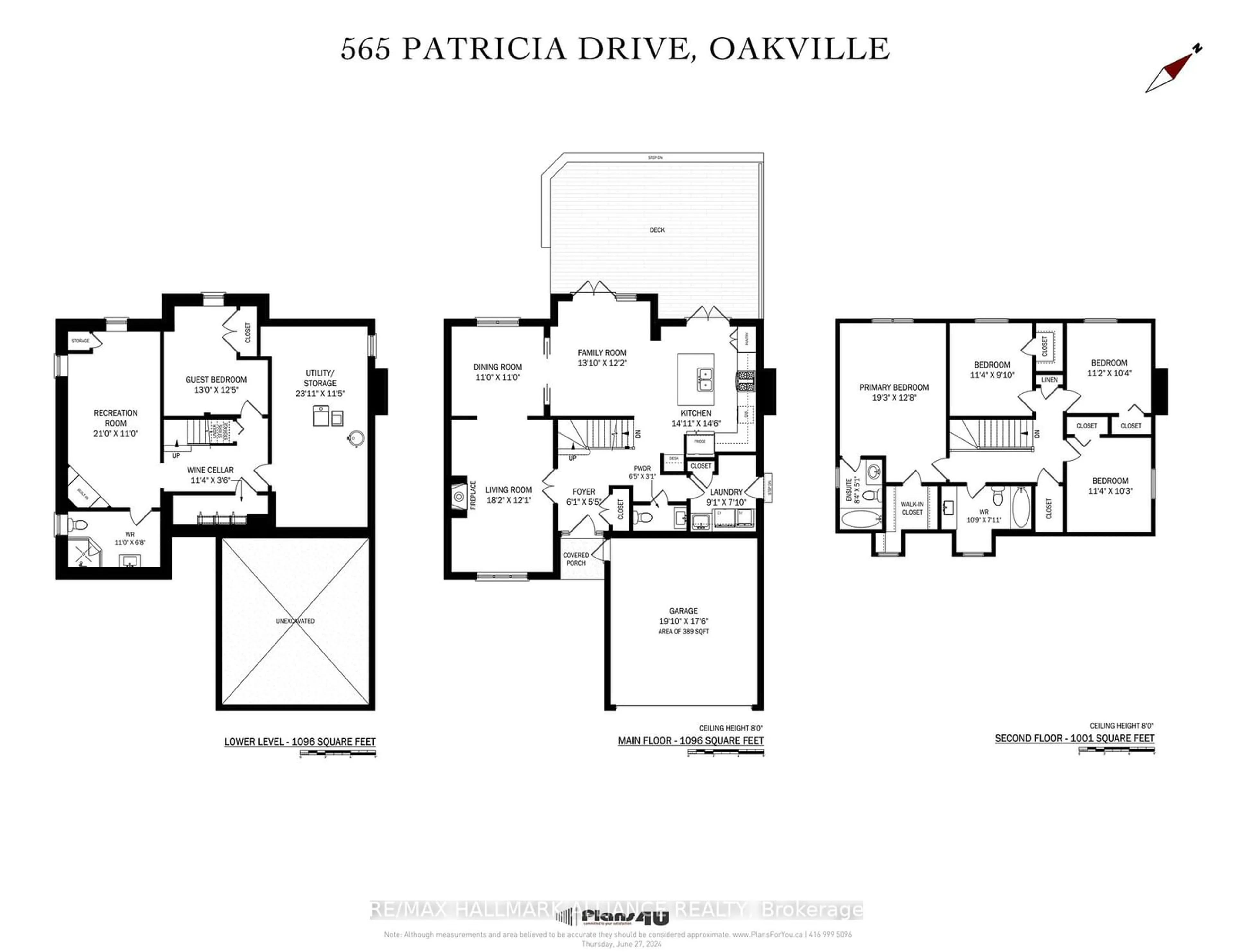 Floor plan for 565 Patricia Dr, Oakville Ontario L6K 1M4