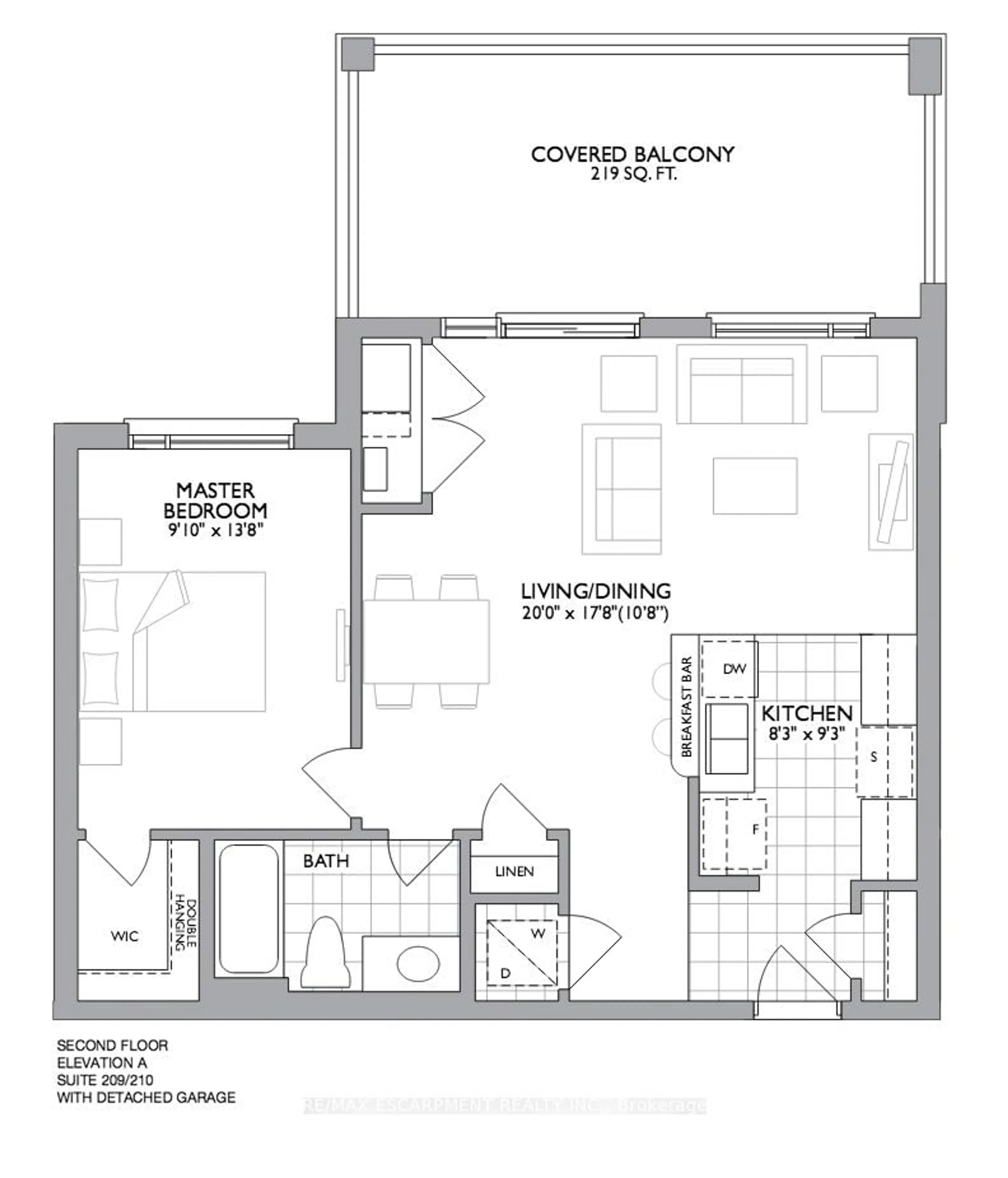 Floor plan for 2370 Khalsa Gate #209, Oakville Ontario L6M 1P5