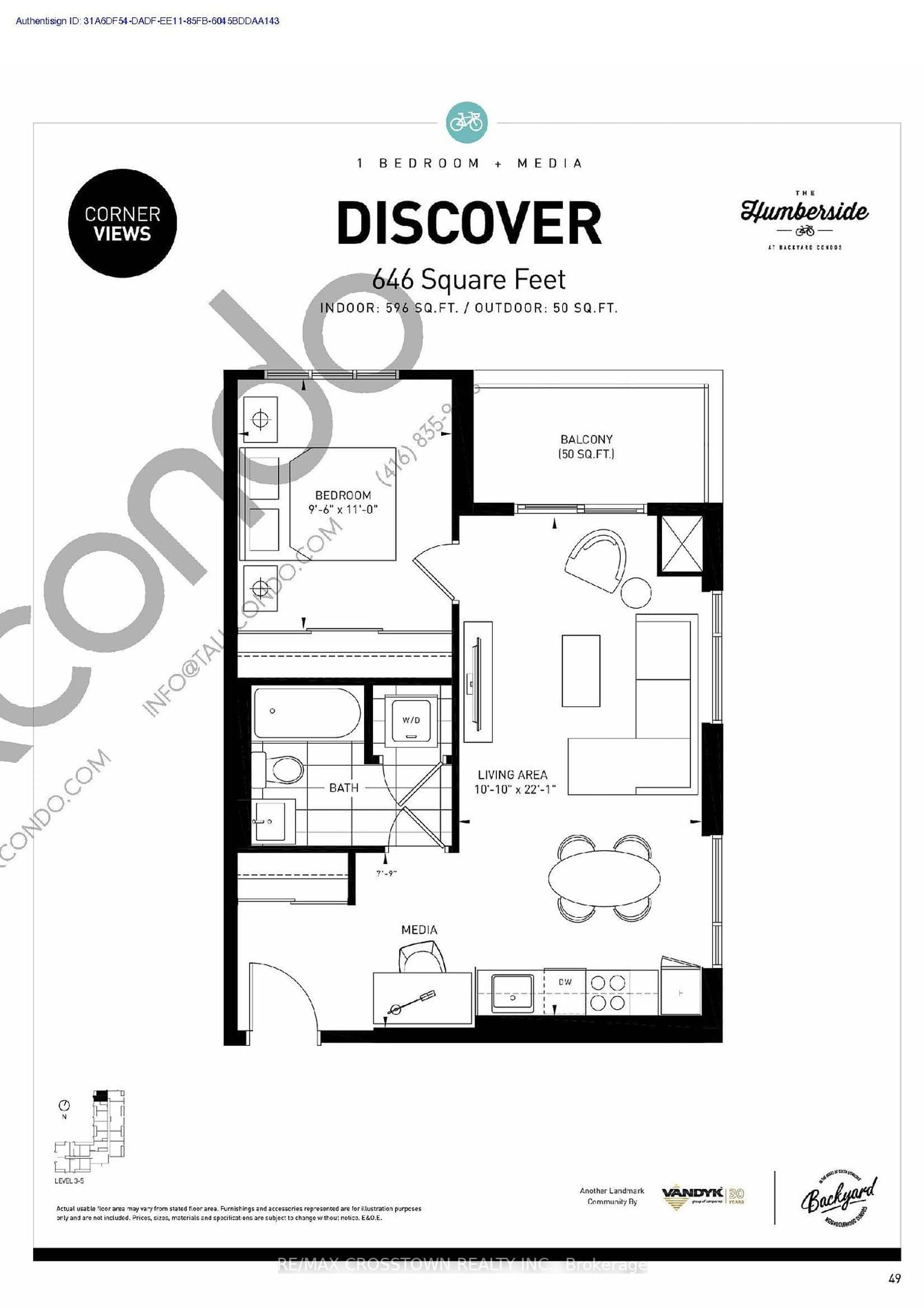 Floor plan for 1 Neighbourhood Lane #306, Toronto Ontario M8Y 0C2