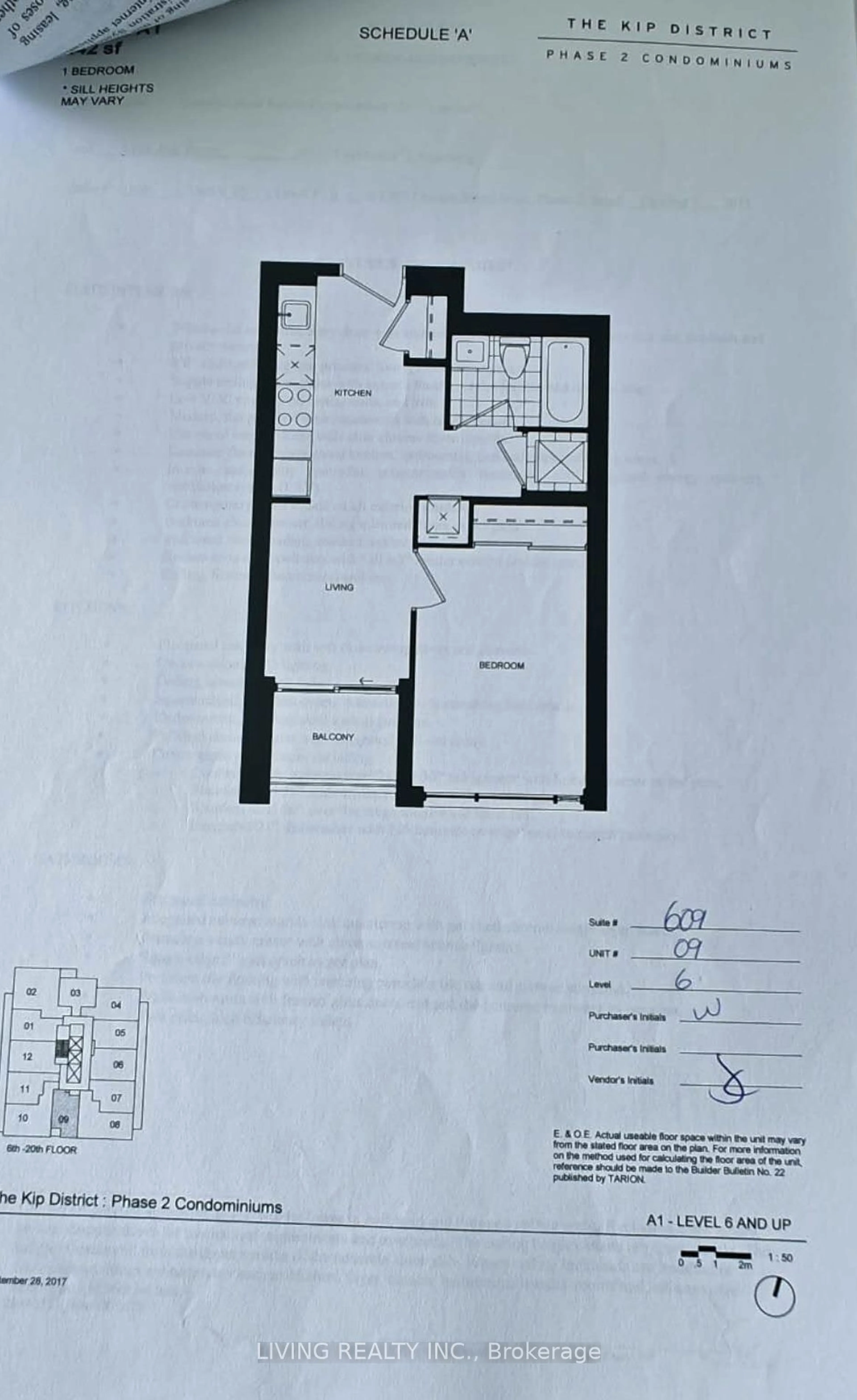 Floor plan for 30 Samuel Wood Way #609, Toronto Ontario M9B 0C9