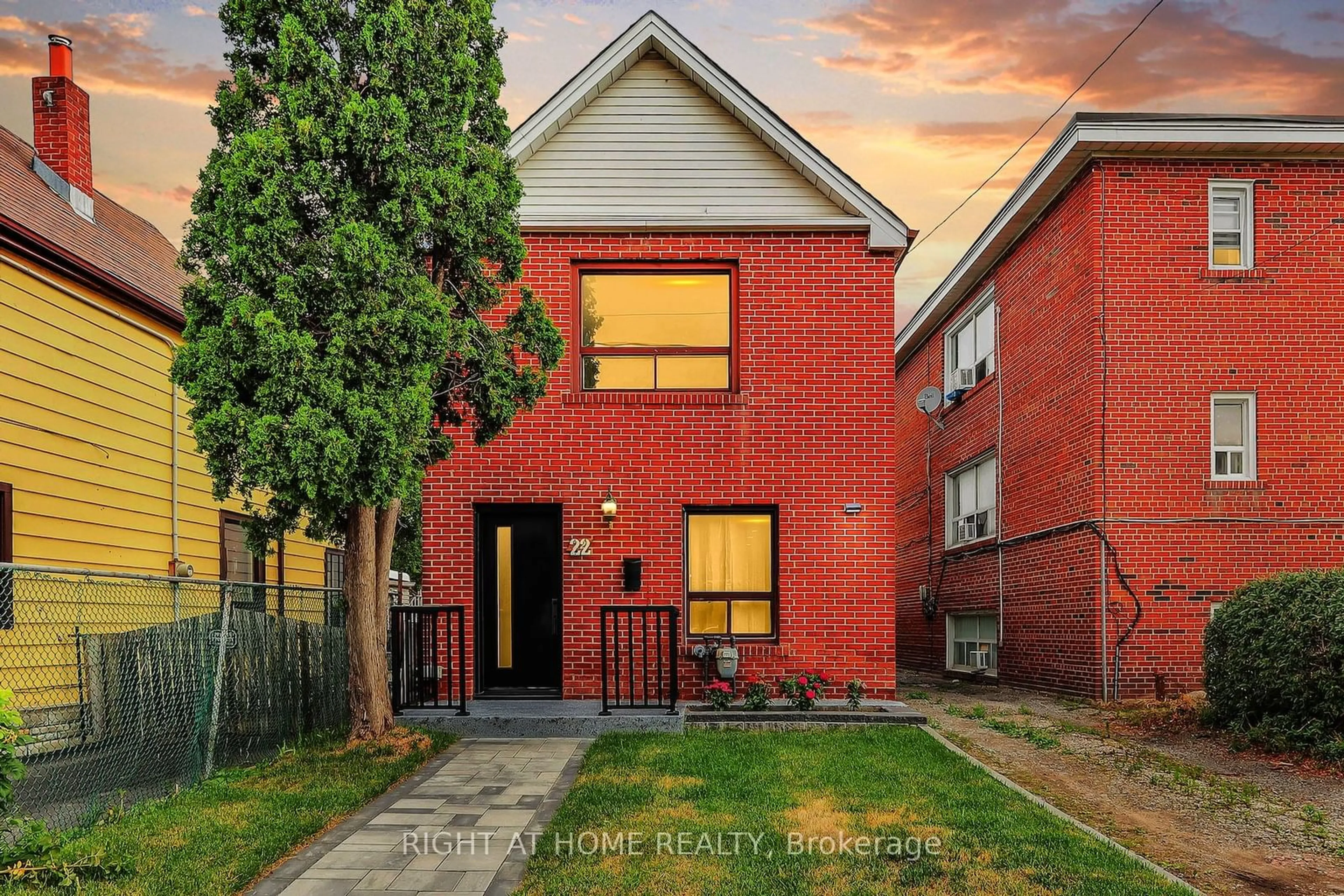 Home with brick exterior material for 22 Buttonwood Ave, Toronto Ontario M6M 2J1