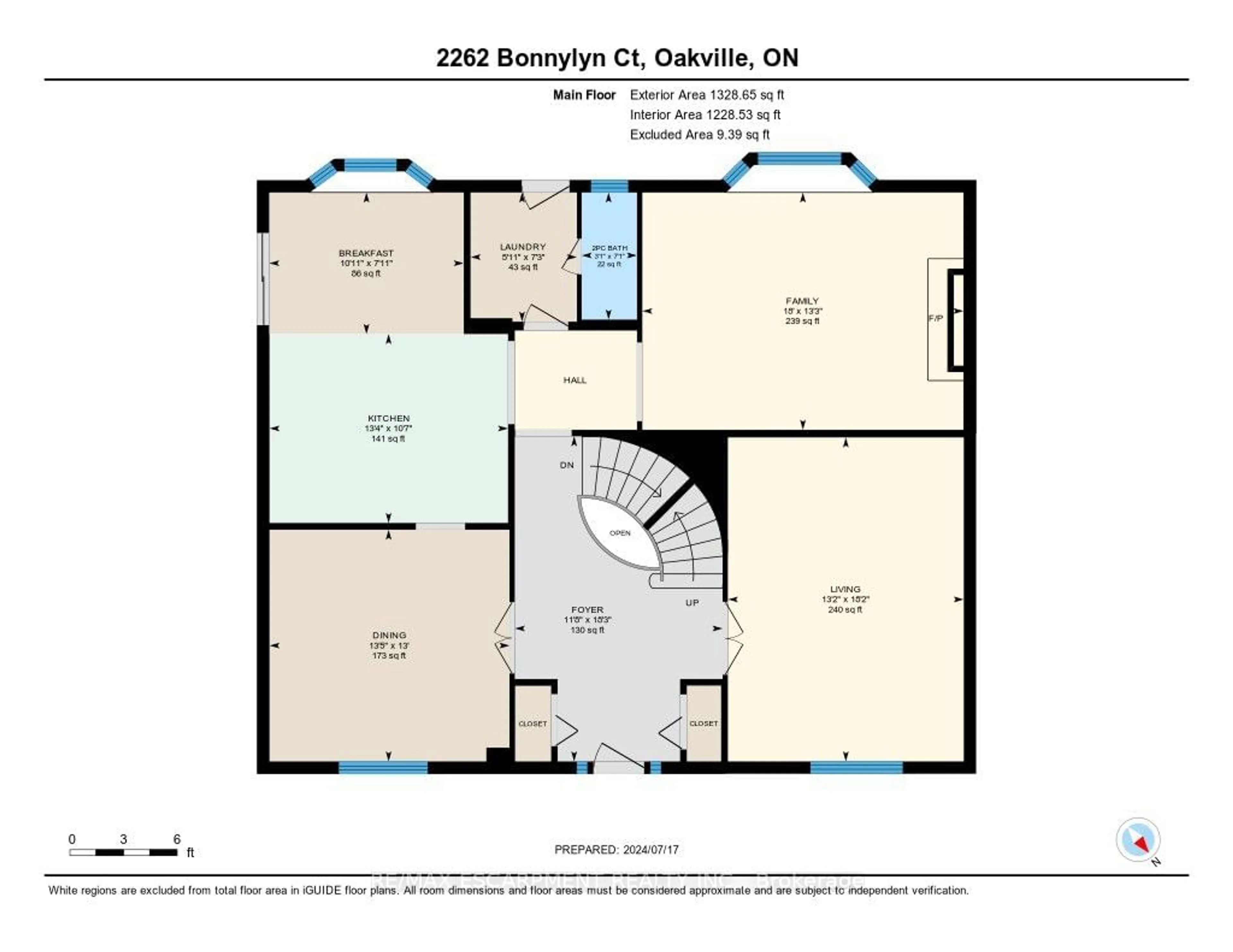 Floor plan for 2262 Bonnylyn Crt, Oakville Ontario L6J 5Y3