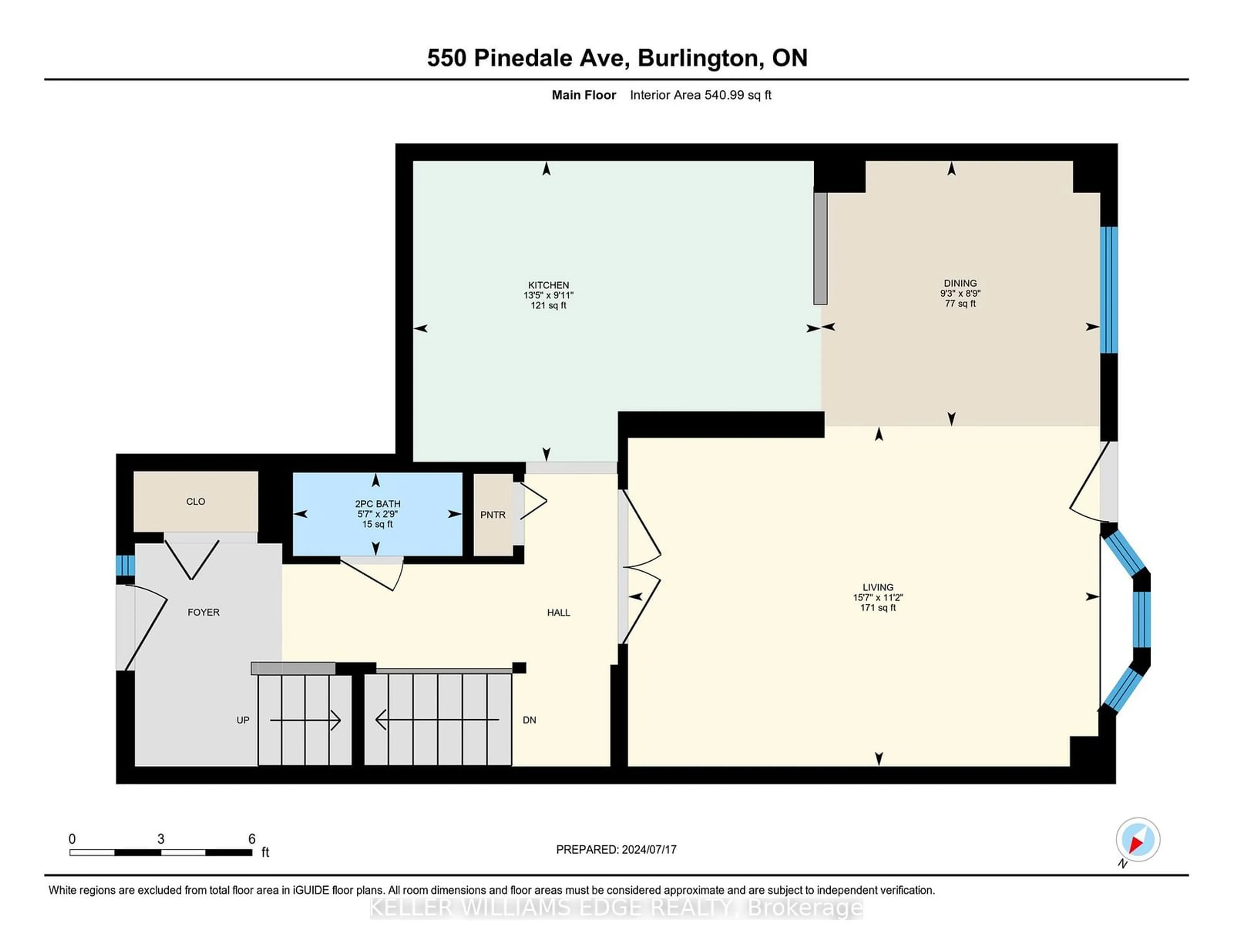 Floor plan for 550 Pinedale Ave, Burlington Ontario L7L 3W4