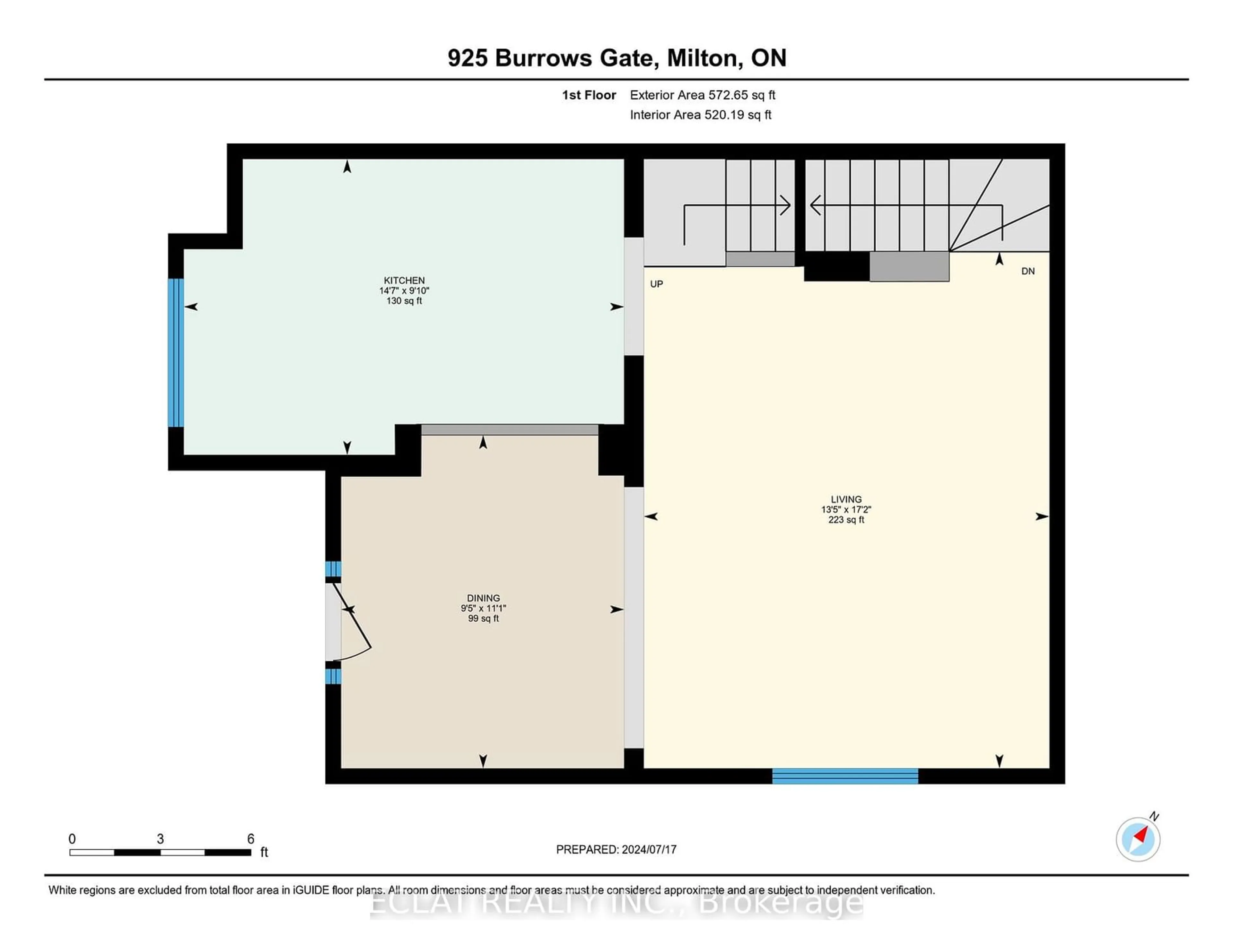 Floor plan for 925 Burrows Gate, Milton Ontario L9Y 0K7