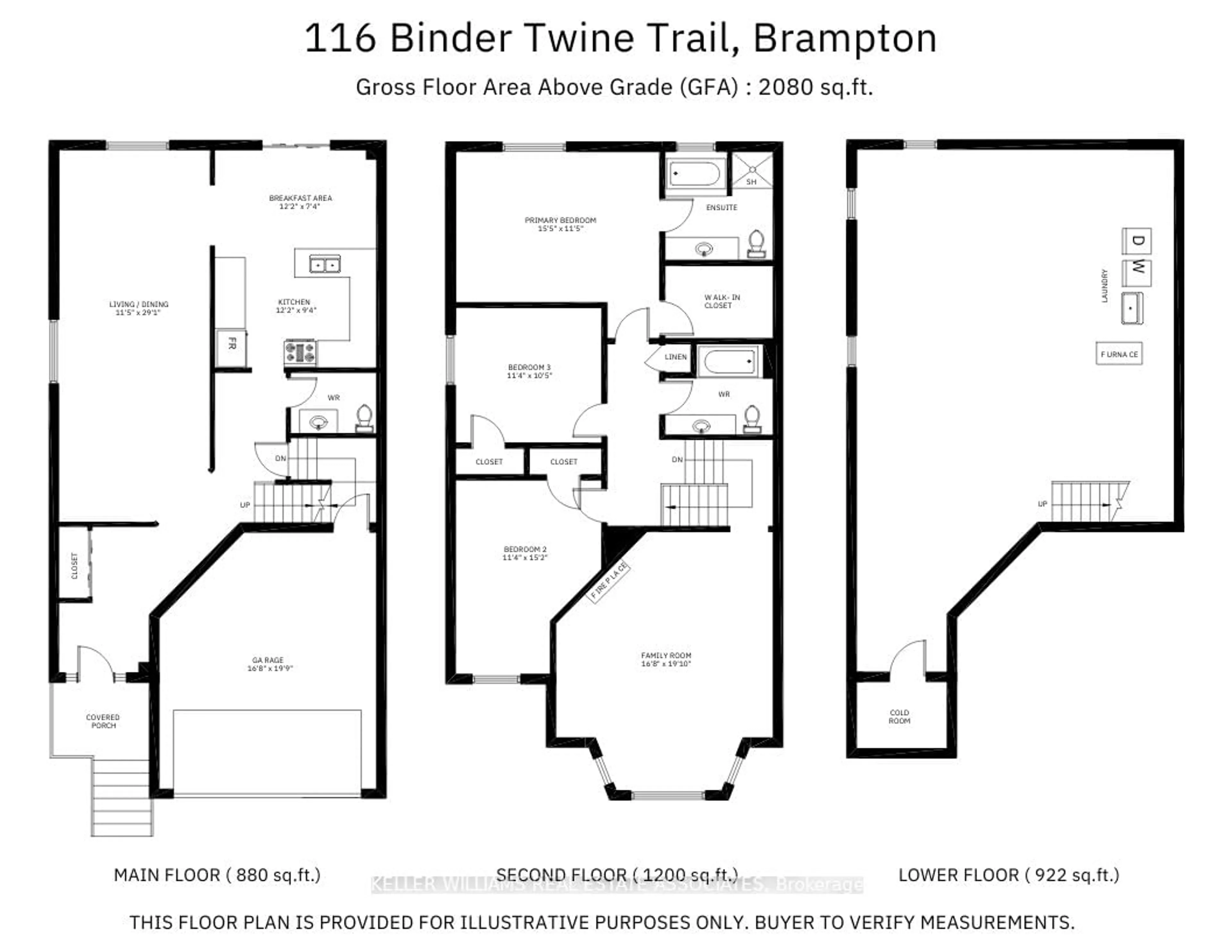 Floor plan for 116 Binder Twine Tr, Brampton Ontario L6X 4V5