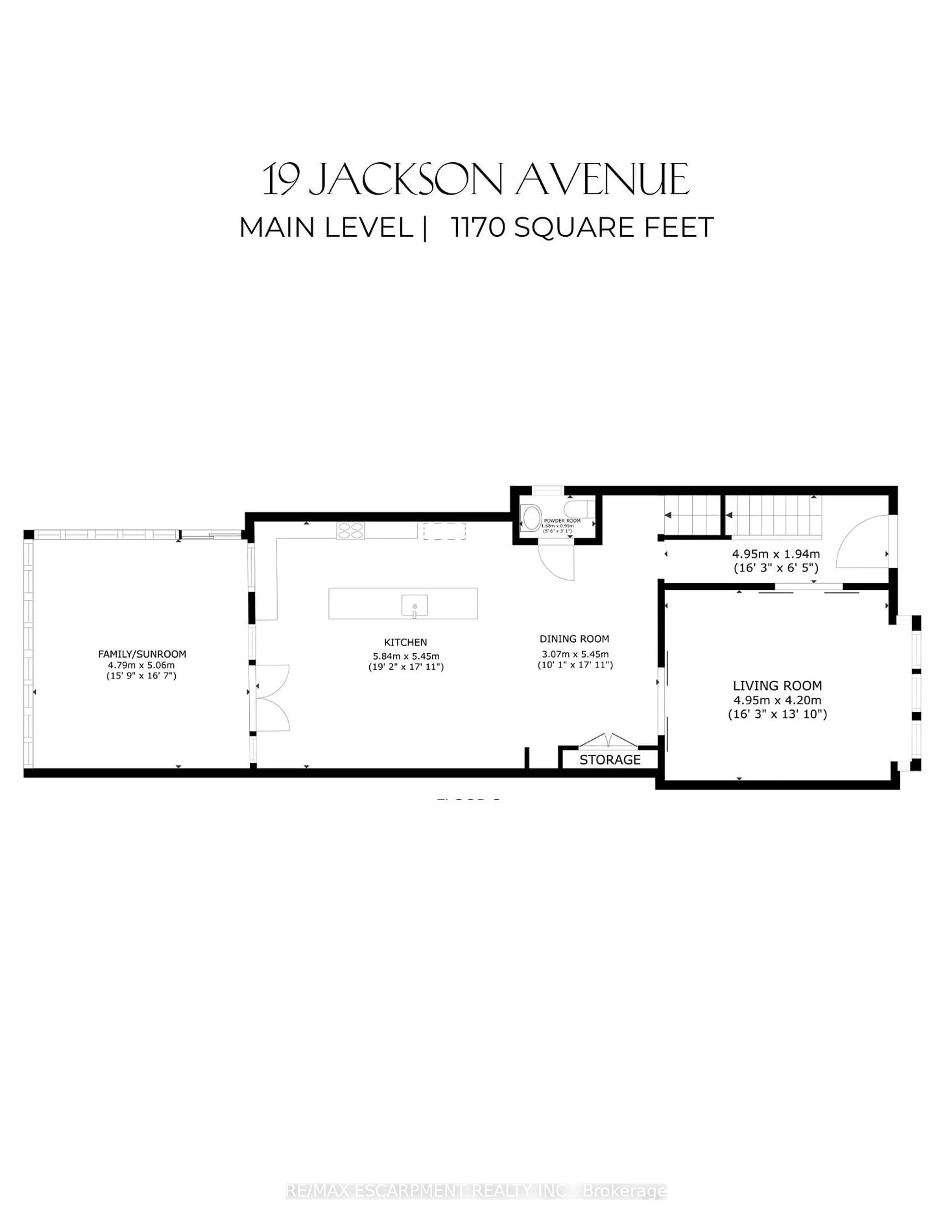 Floor plan for 19 Jackson Ave, Toronto Ontario M8X 2J2