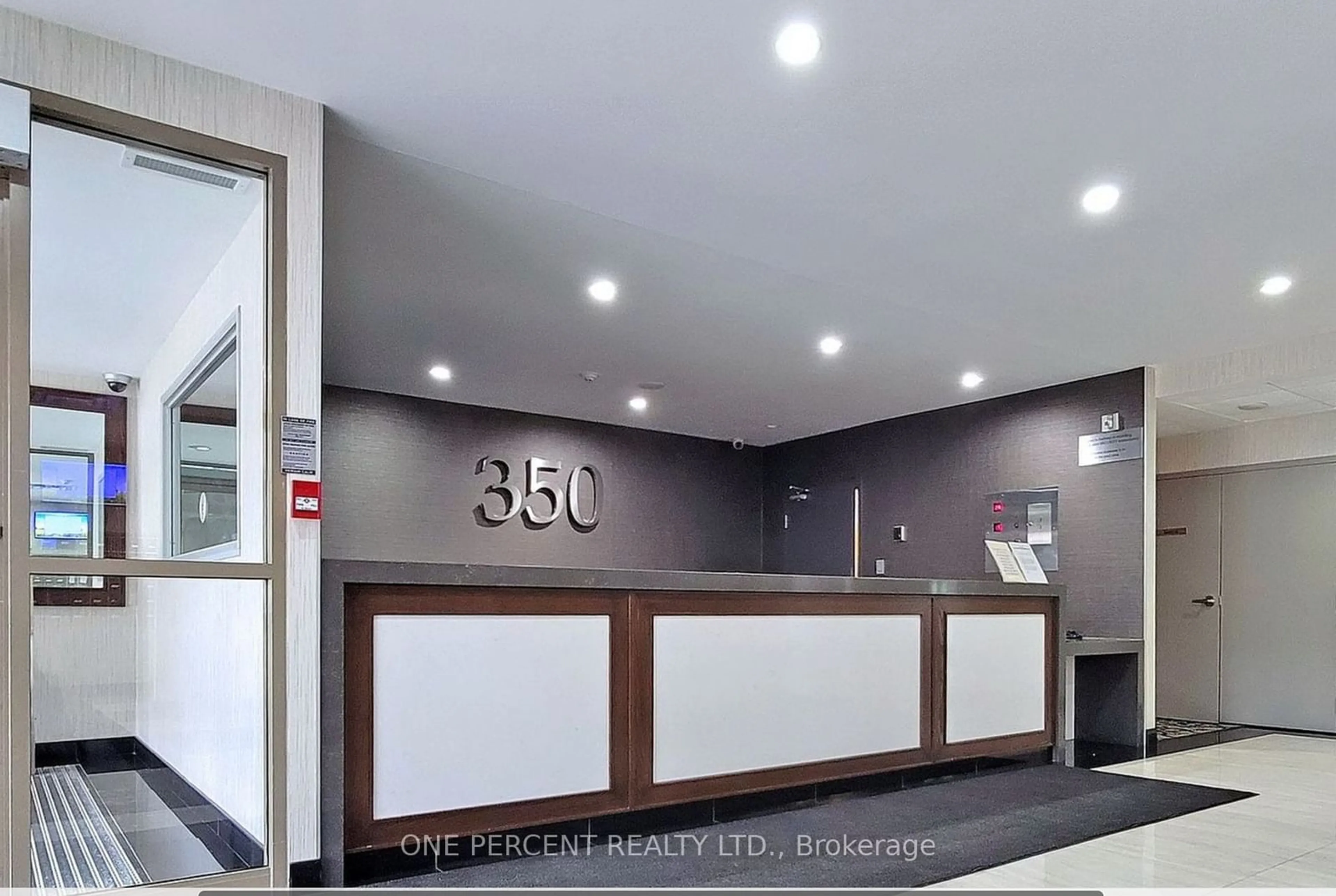 Indoor lobby for 350 Rathburn Rd #208, Mississauga Ontario L5B 3Y2