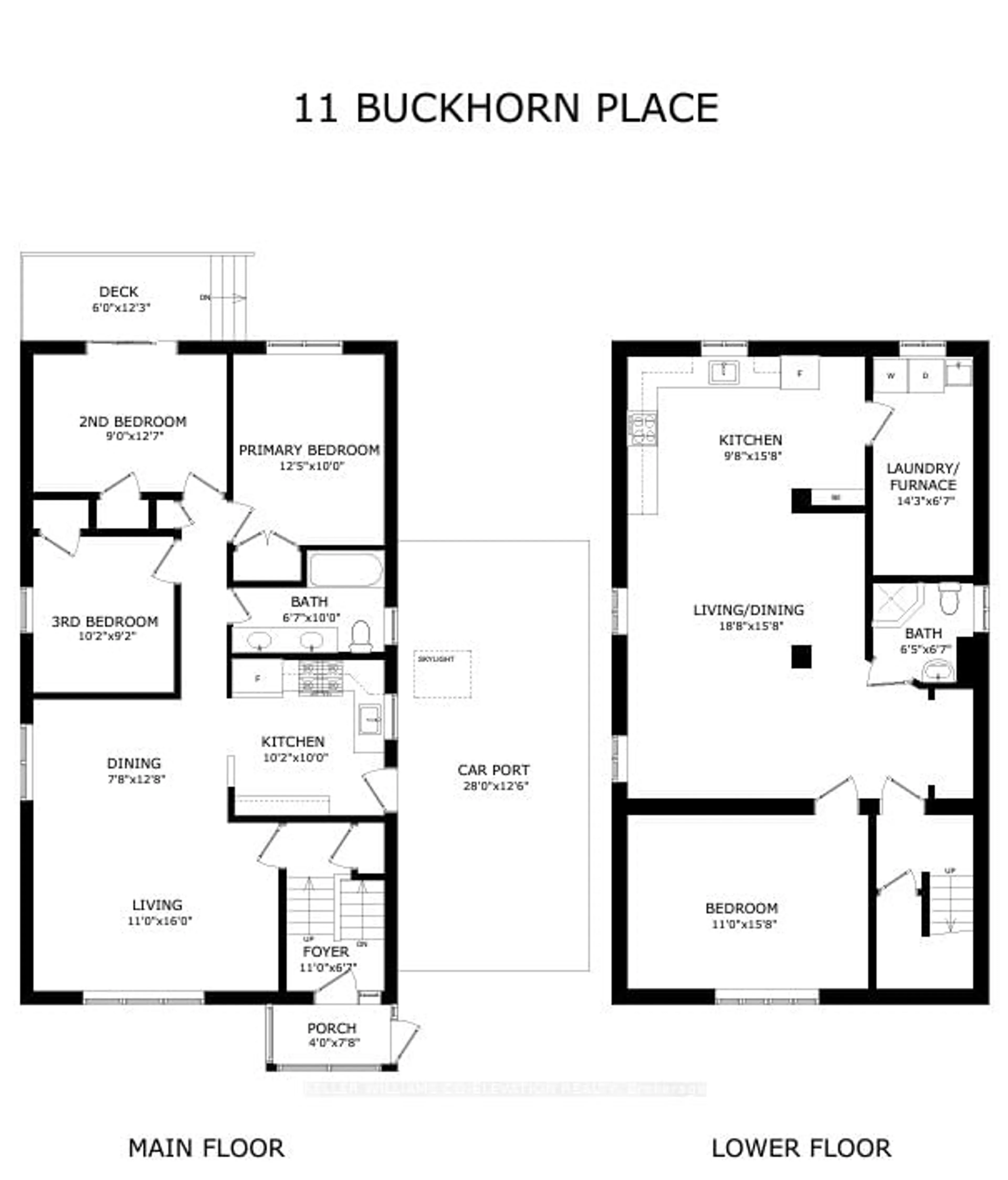 Floor plan for 11 Buckhorn Pl, Toronto Ontario M9V 2P3