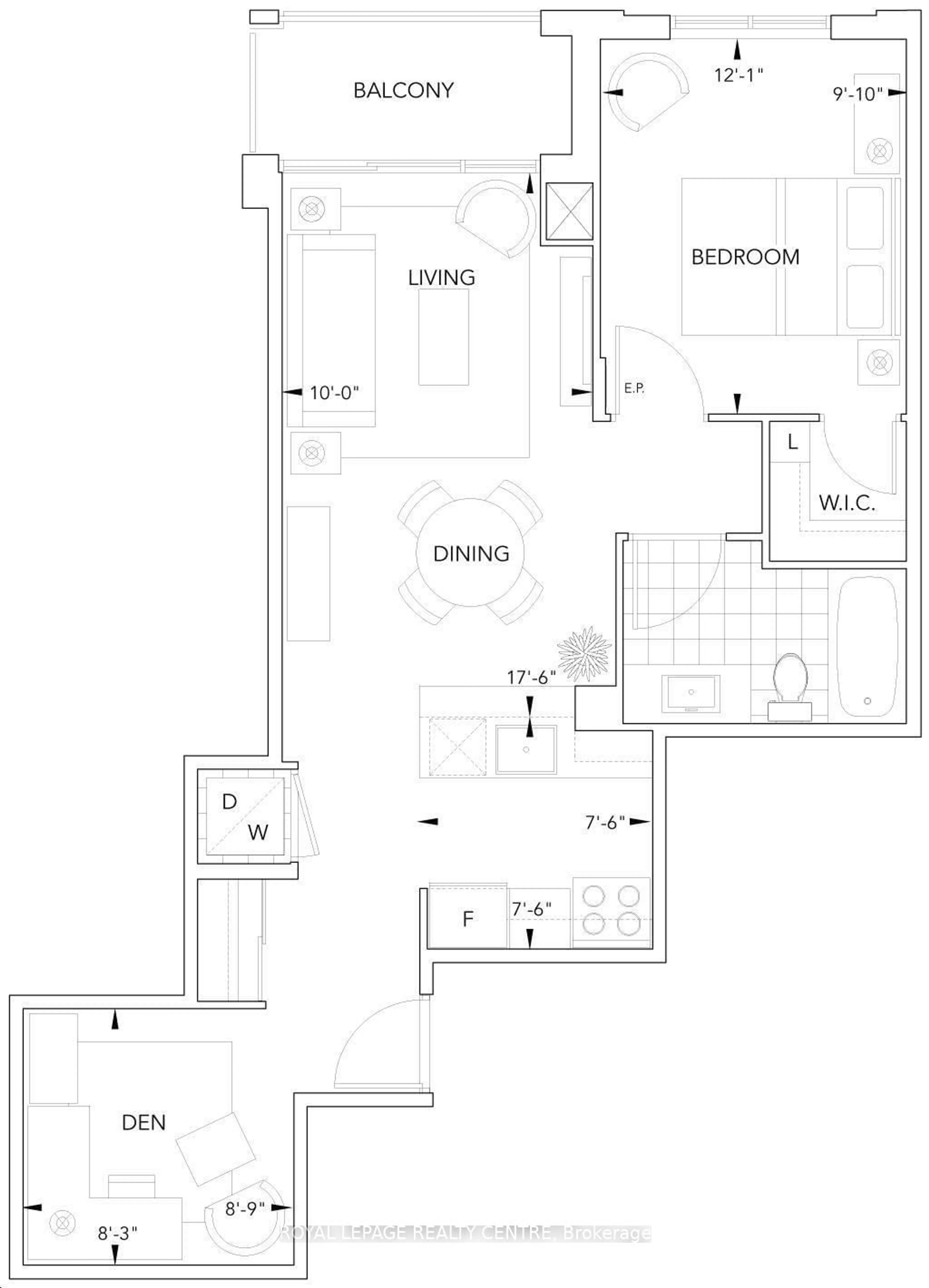 Floor plan for 2 Eva Rd #1021, Toronto Ontario M9C 0A9