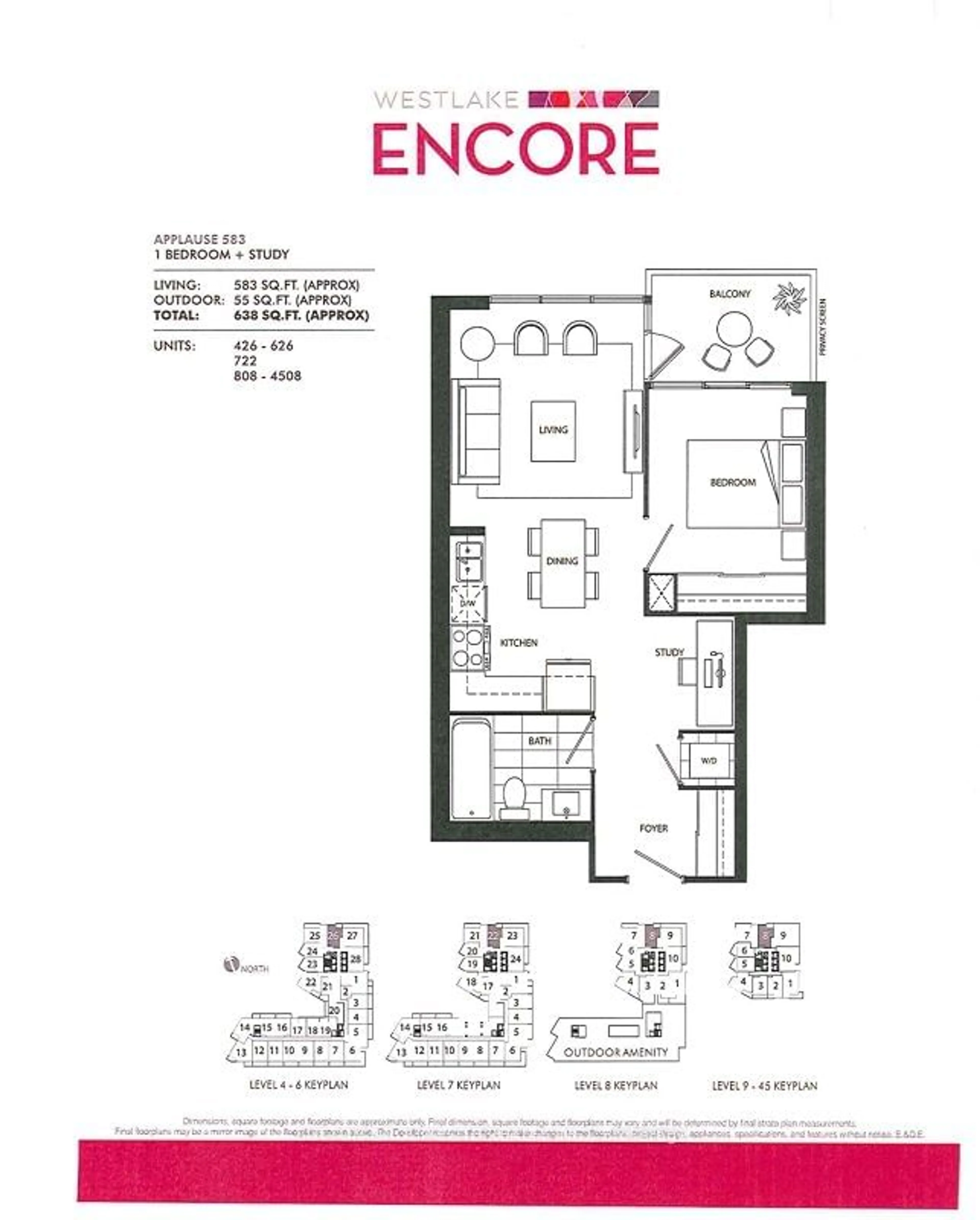 Floor plan for 10 Park Lawn Rd #426, Toronto Ontario M8V 0H9