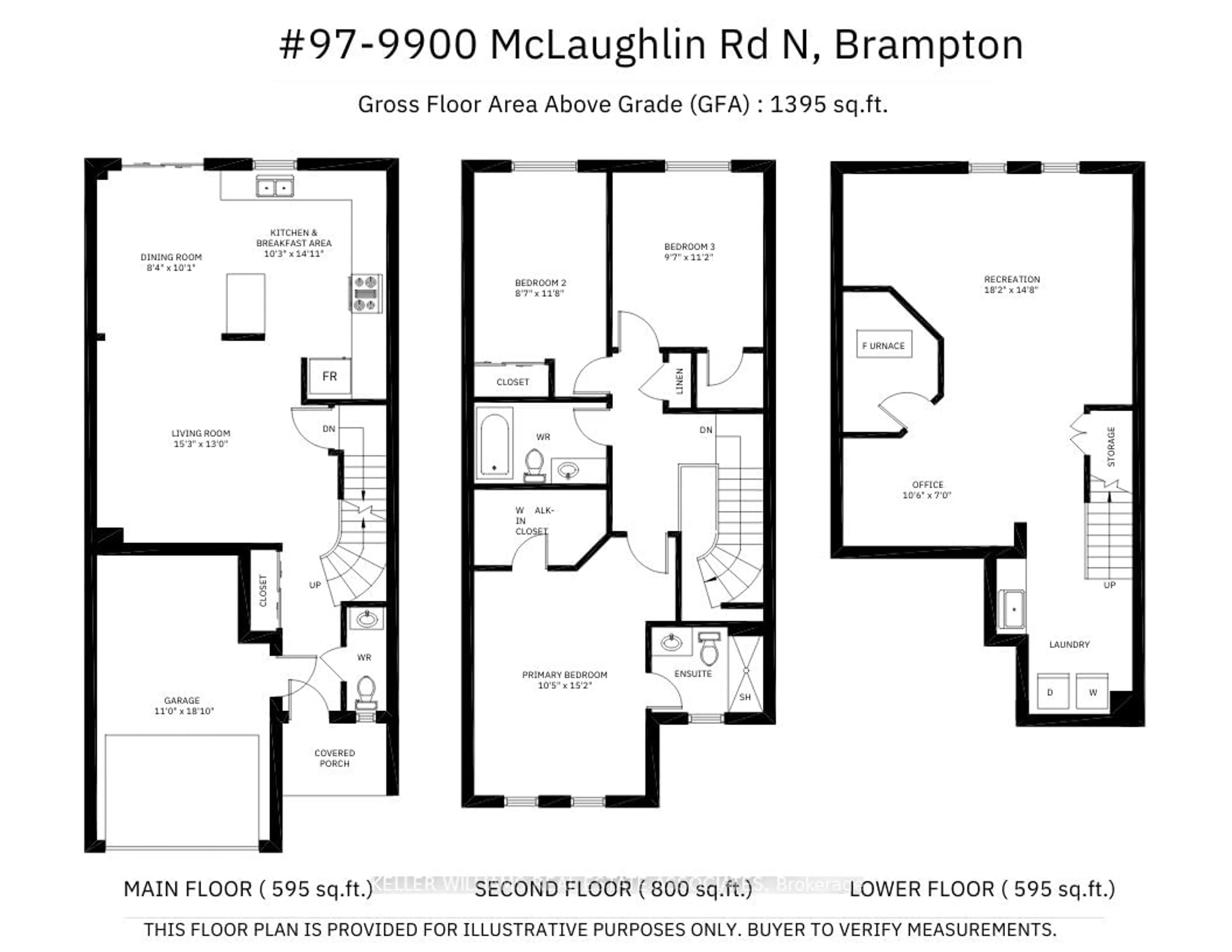 Floor plan for 9900 McLaughlin Rd #97, Brampton Ontario L6X 4Y3