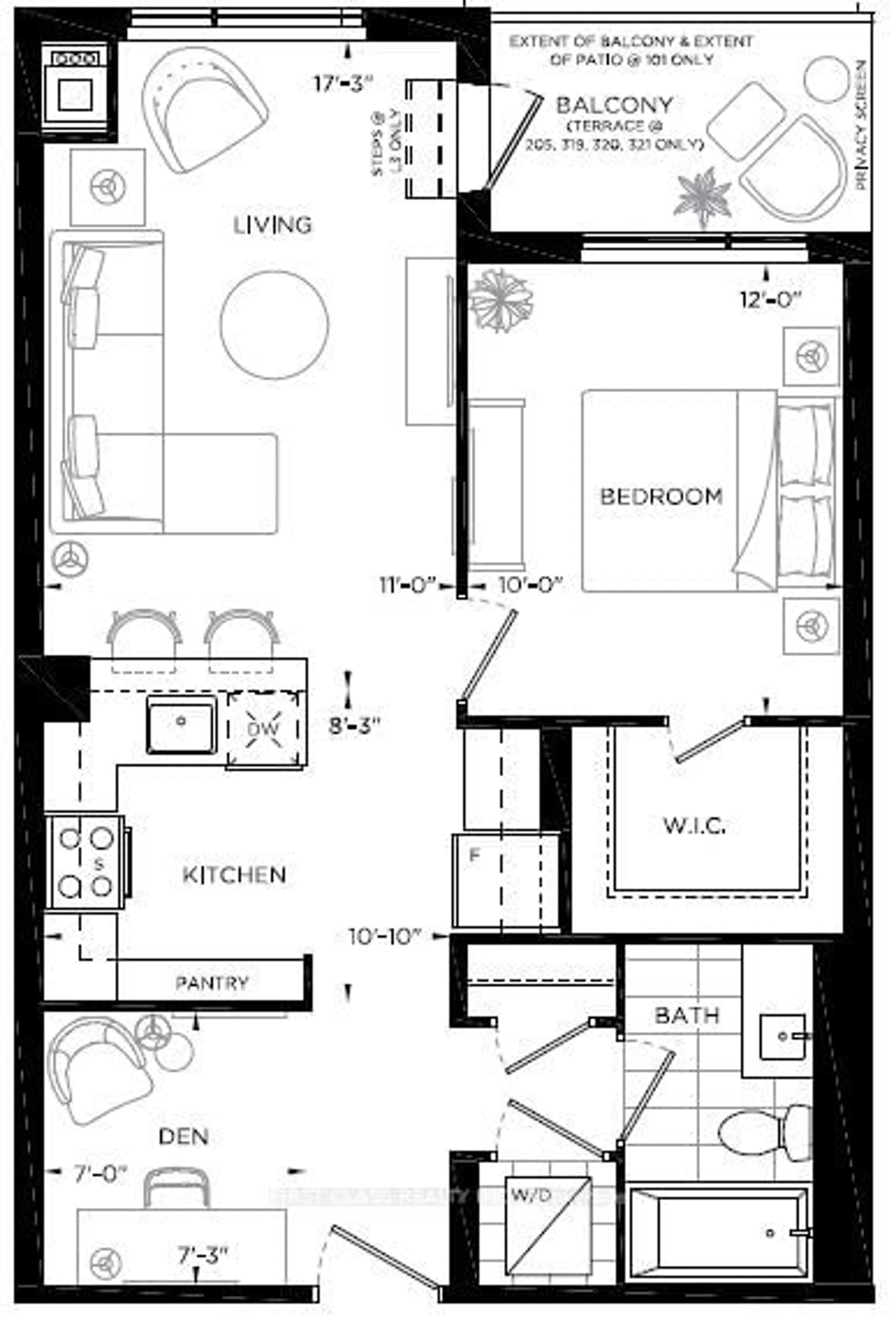 Floor plan for 3200 William Coltson Ave #519, Oakville Ontario L6H 7W6