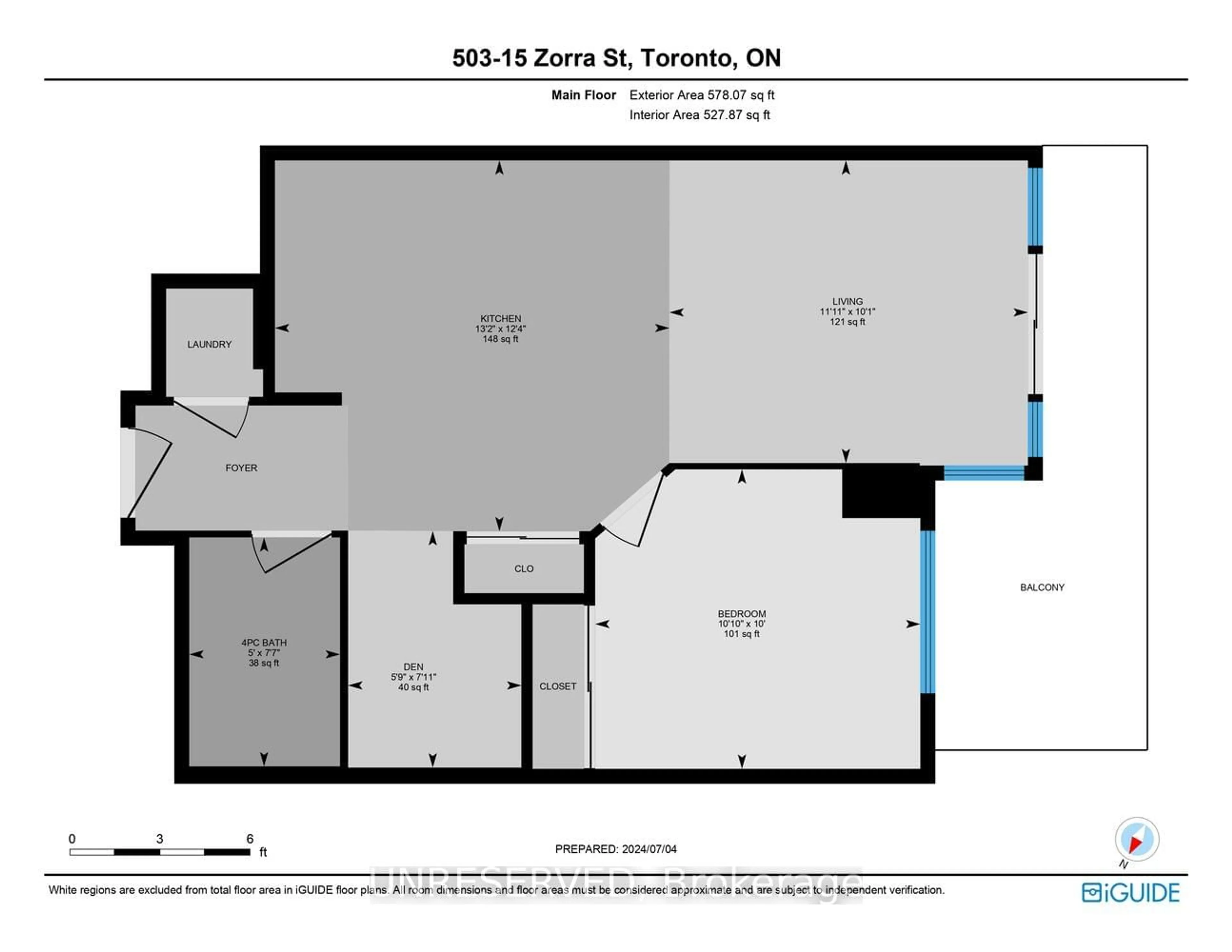 Floor plan for 15 Zorra St #503, Toronto Ontario M8Z 0C1
