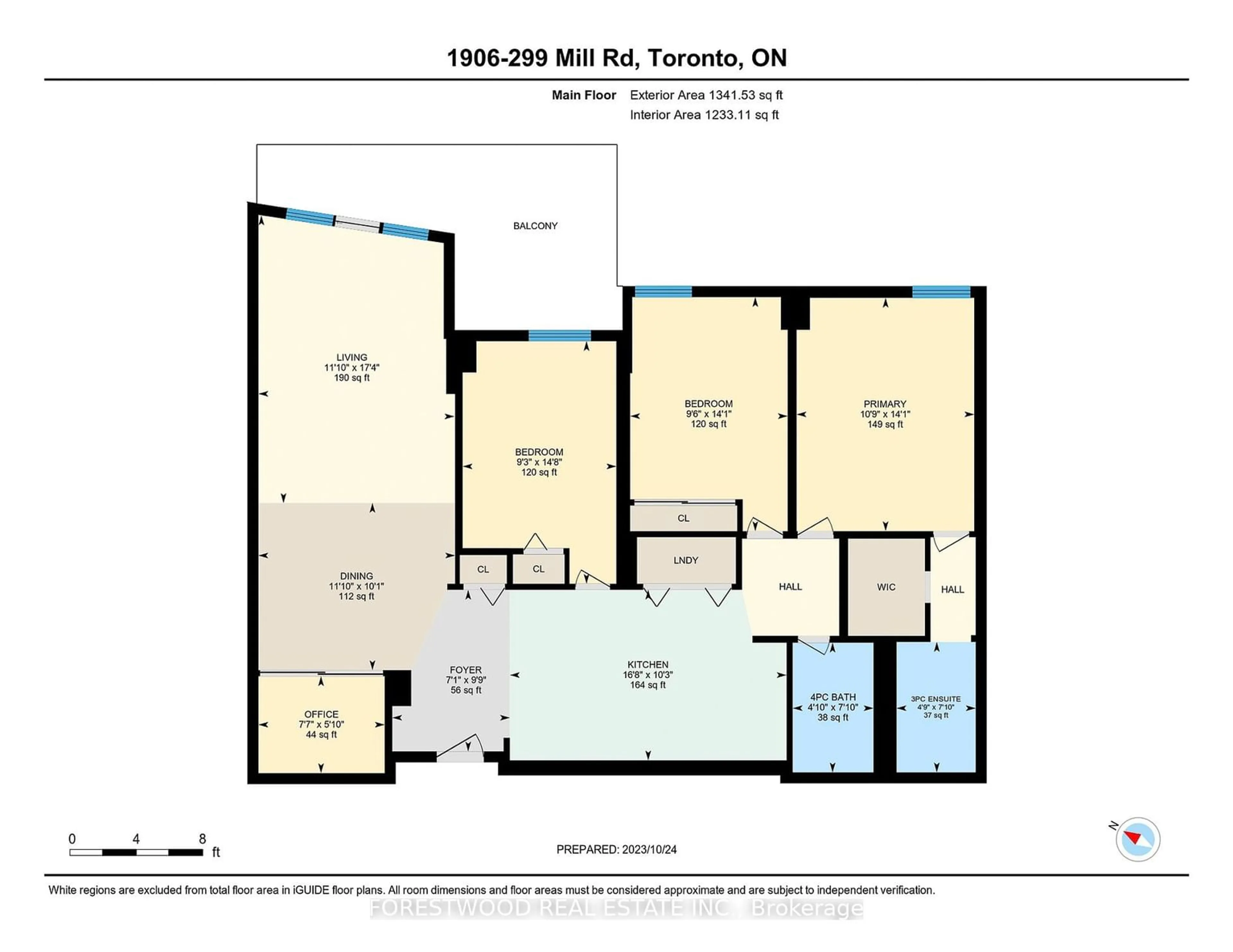 Floor plan for 299 Mill Rd #1906, Toronto Ontario M9C 4V9