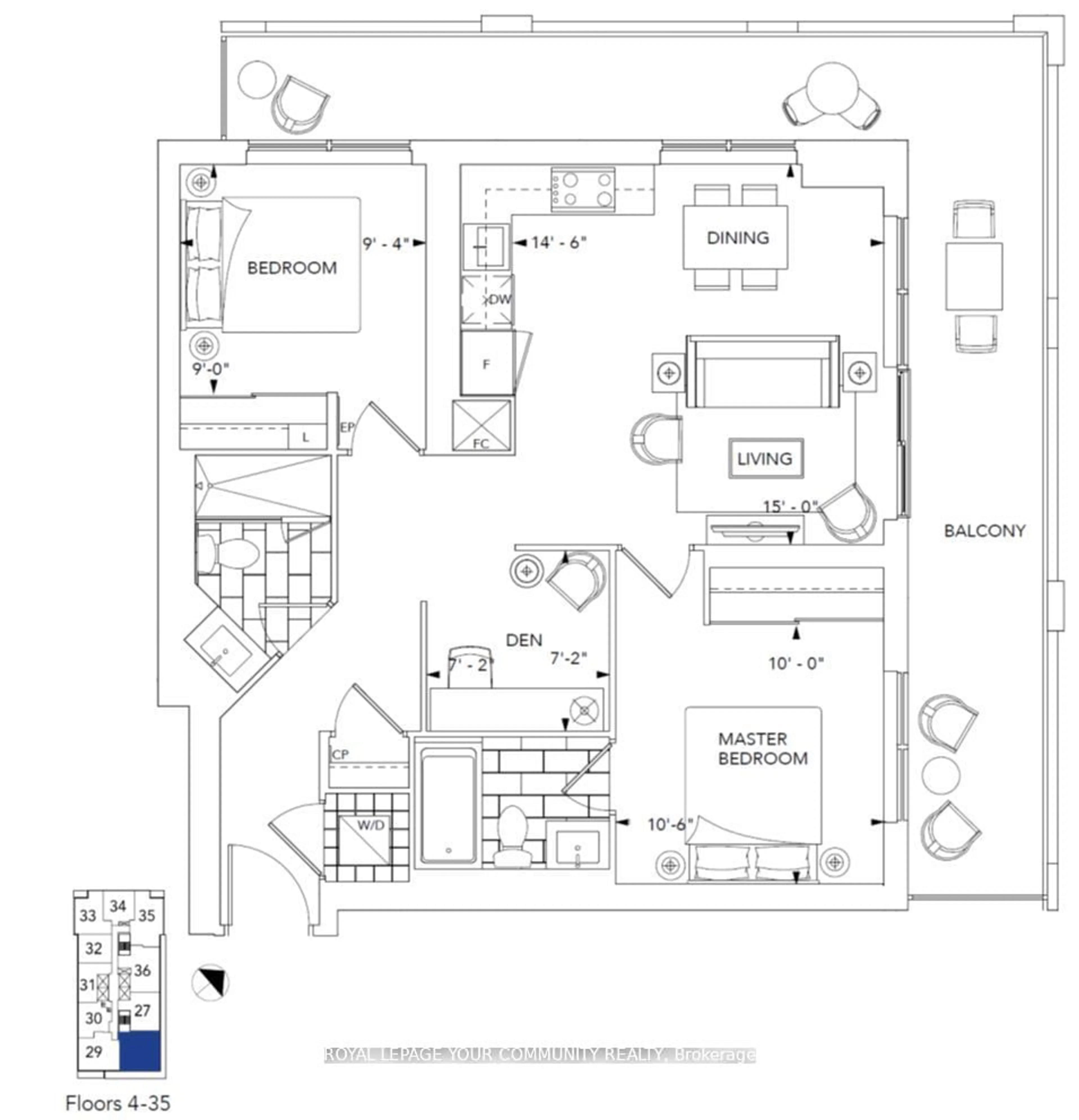 Floor plan for 5 Mabelle Ave #2128, Toronto Ontario M9A 0C8