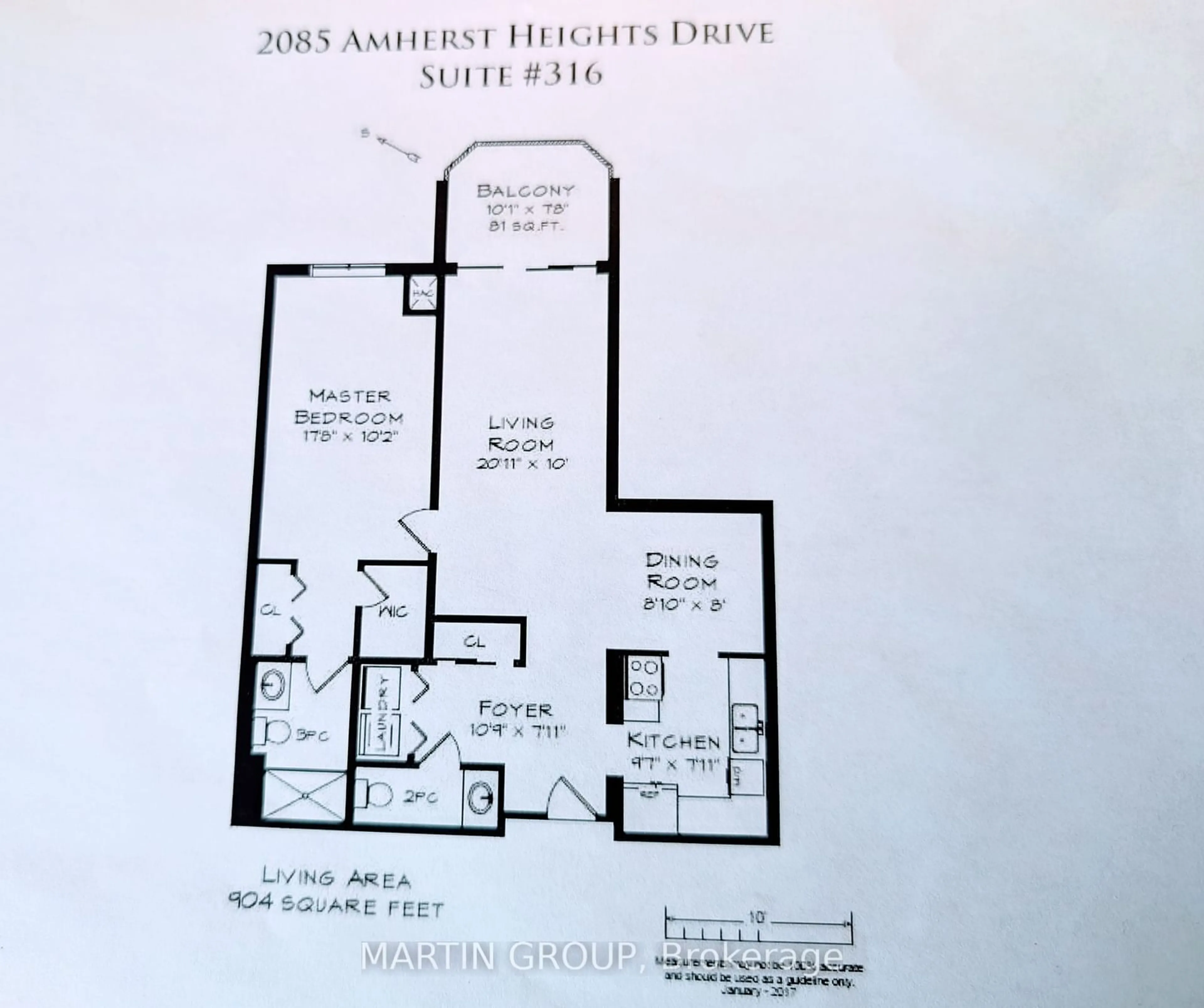 Floor plan for 2085 Amherst Heights Dr #316, Burlington Ontario L7P 5C2