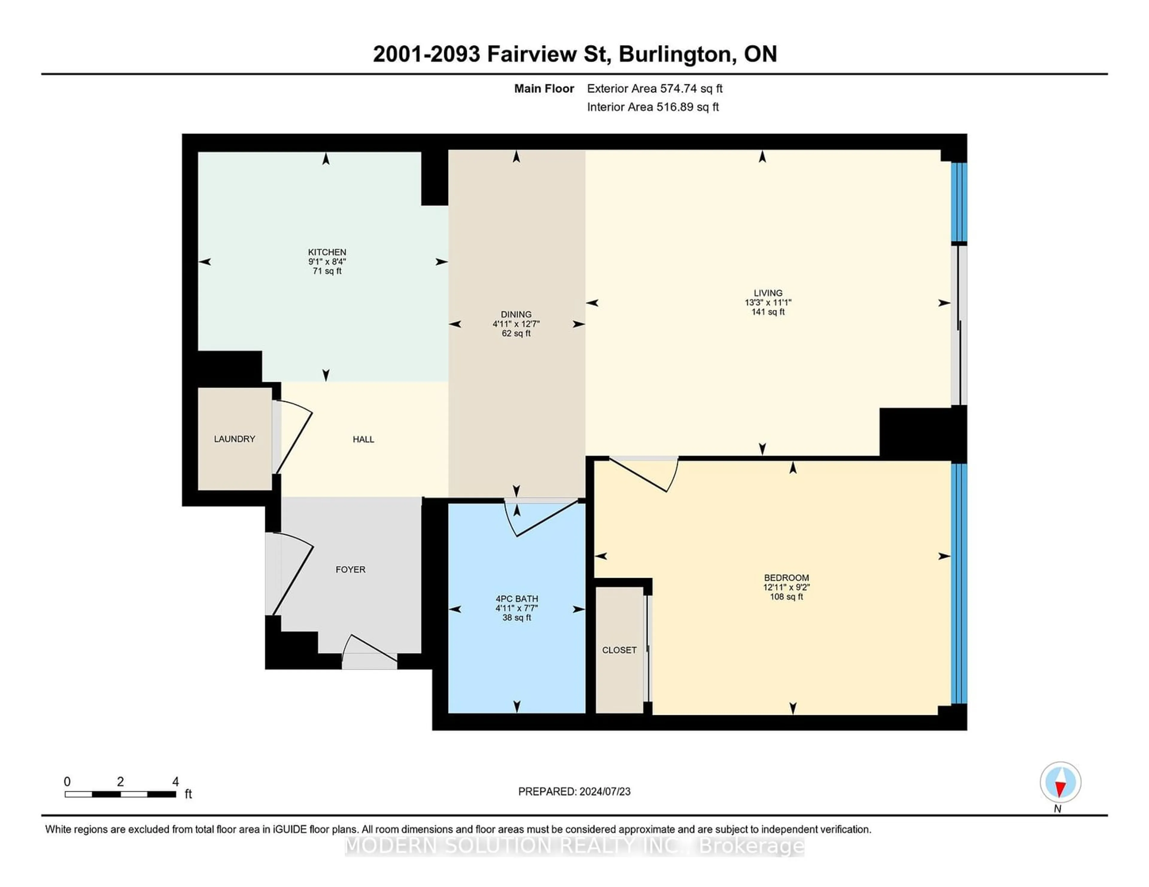 Floor plan for 2093 Fairview St #2001, Burlington Ontario L7R 0B4