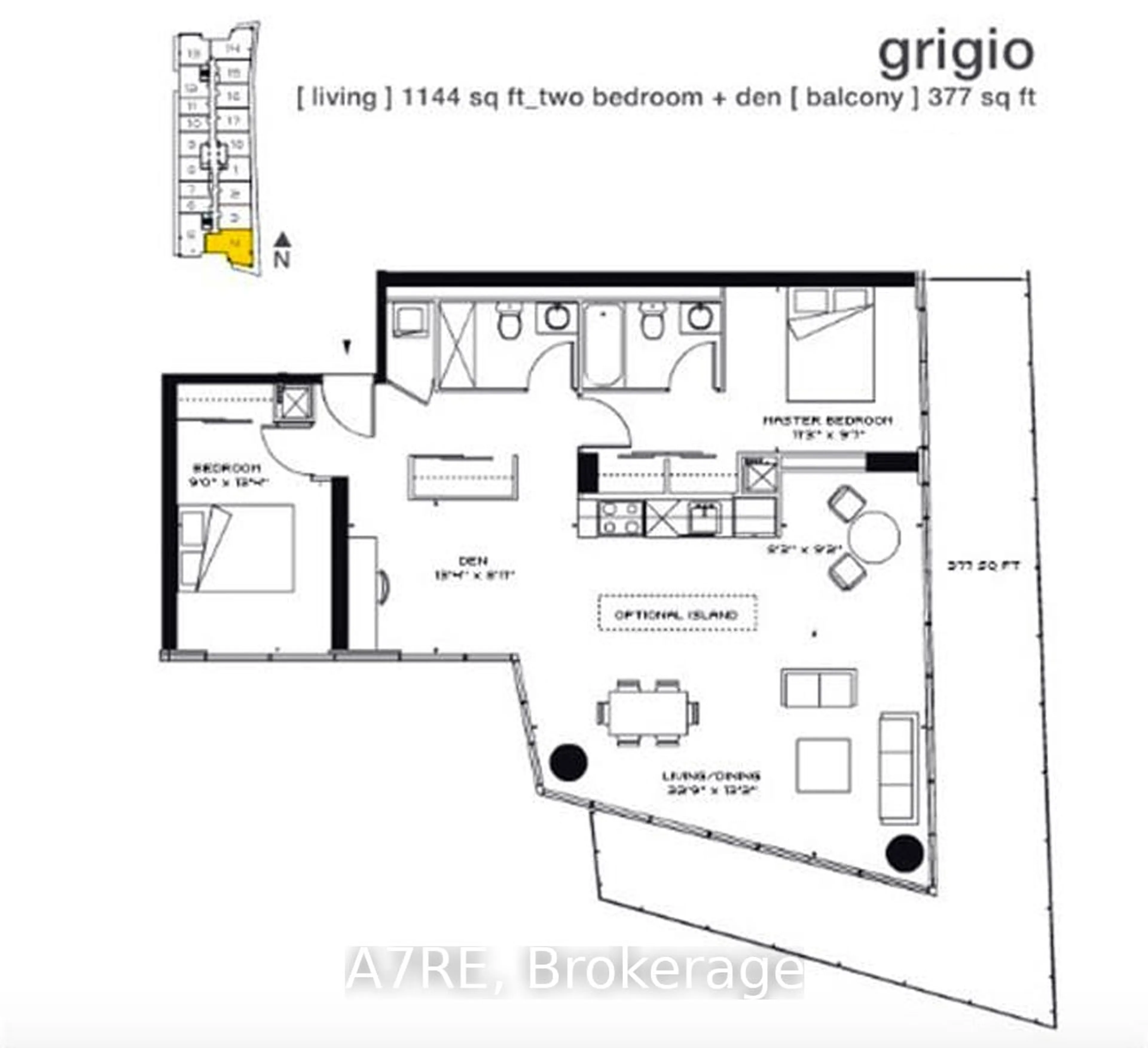 Floor plan for 103 The Queensway Ave #2504, Toronto Ontario M6S 5B3