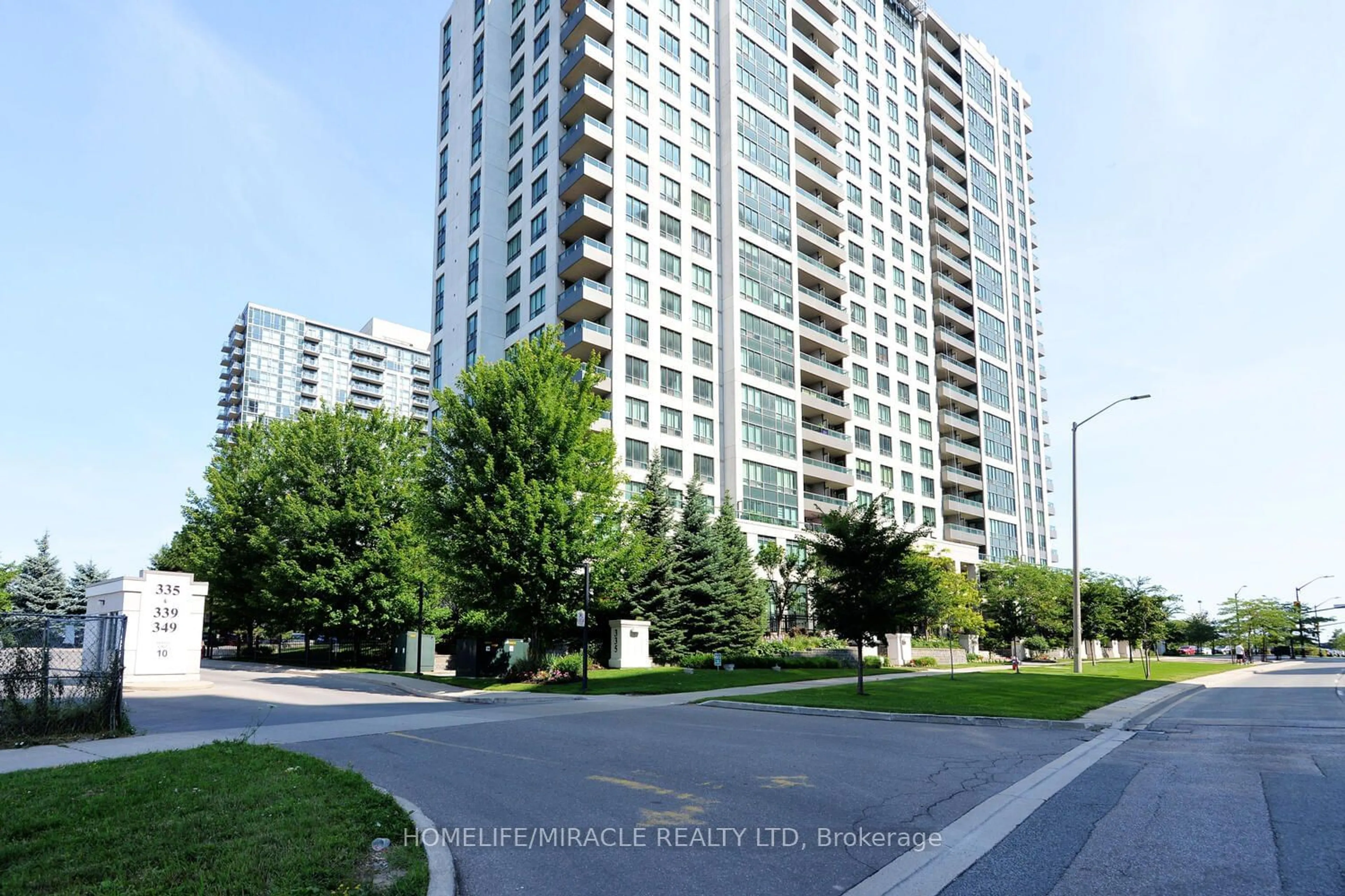 A pic from exterior of the house or condo for 335 Rathburn Rd #1908, Mississauga Ontario L5B 0C8