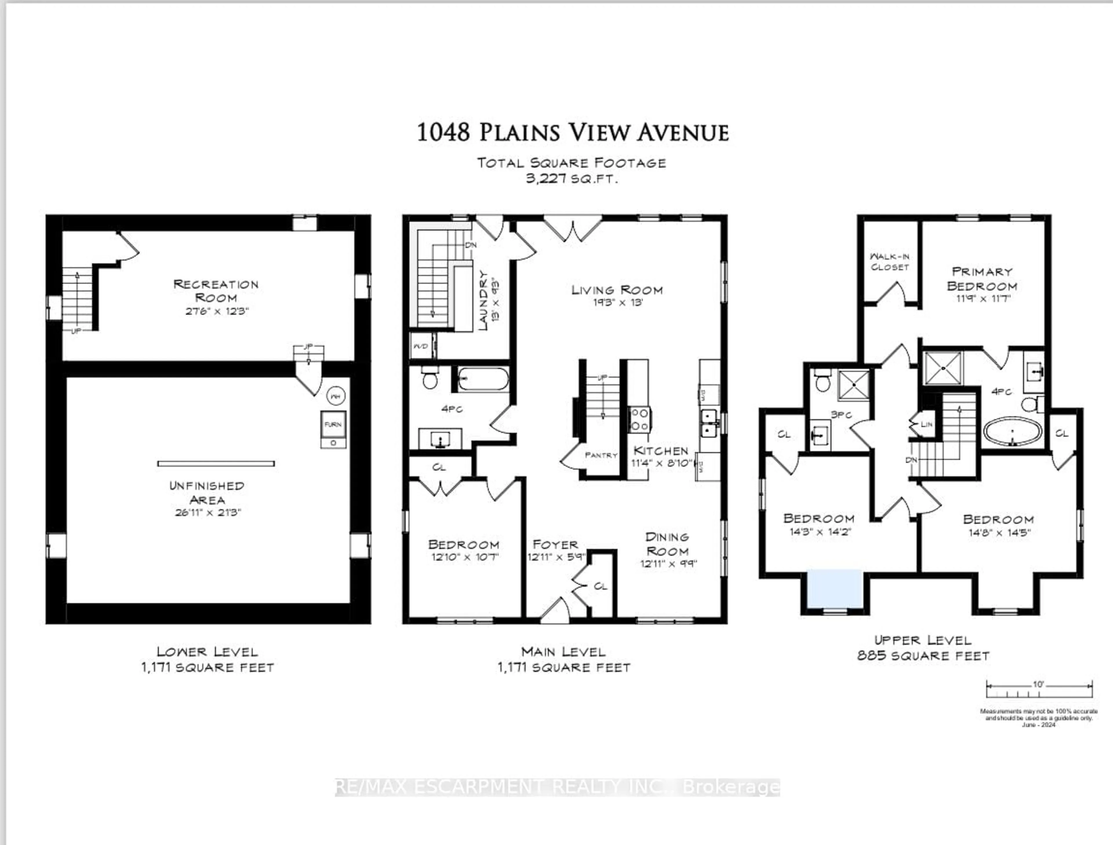 Floor plan for 1048 Plains View Ave, Burlington Ontario L7T 1V5