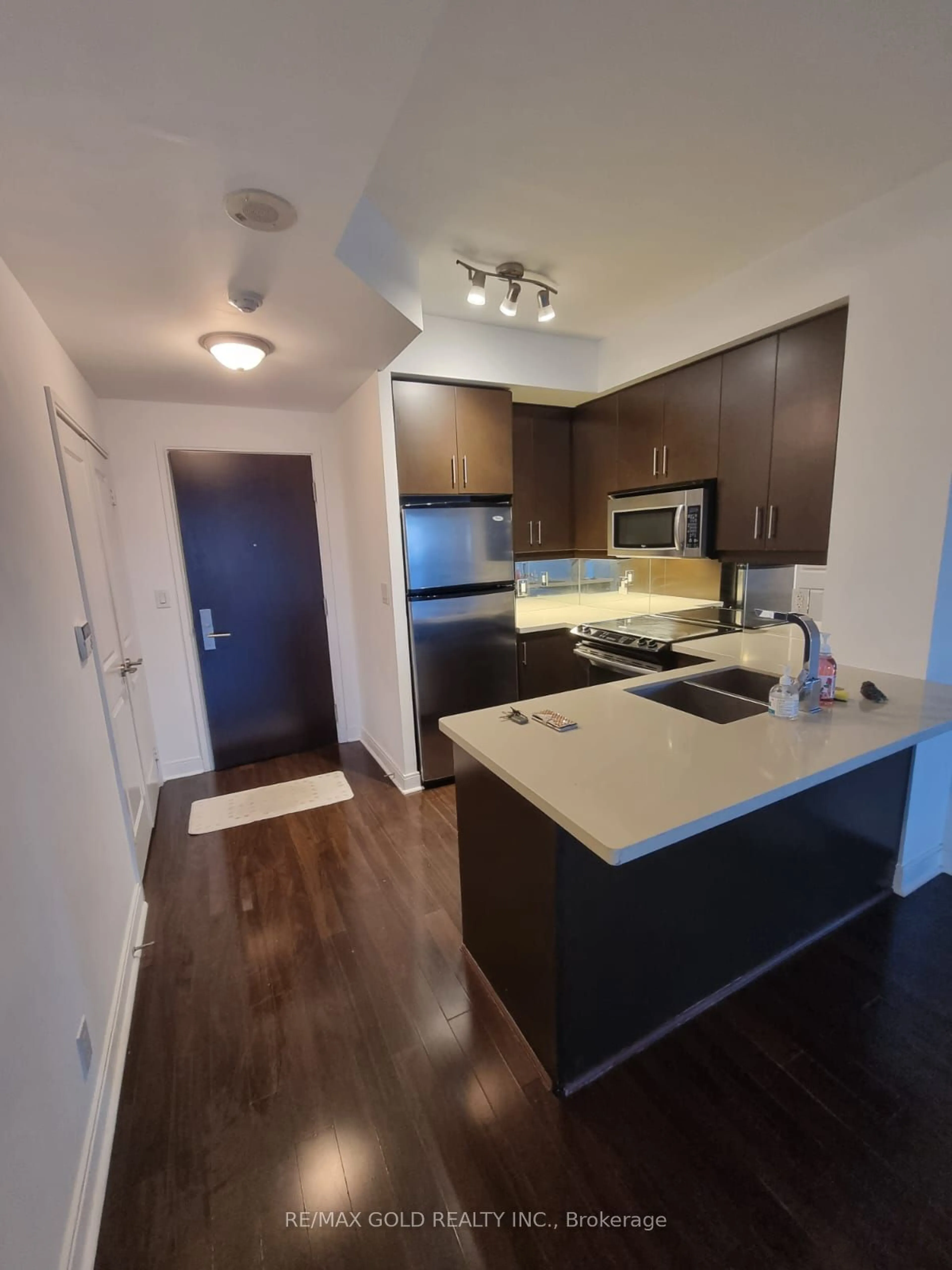 Standard kitchen, wood floors for 60 Absolute Ave #3602, Mississauga Ontario L4Z 0A9