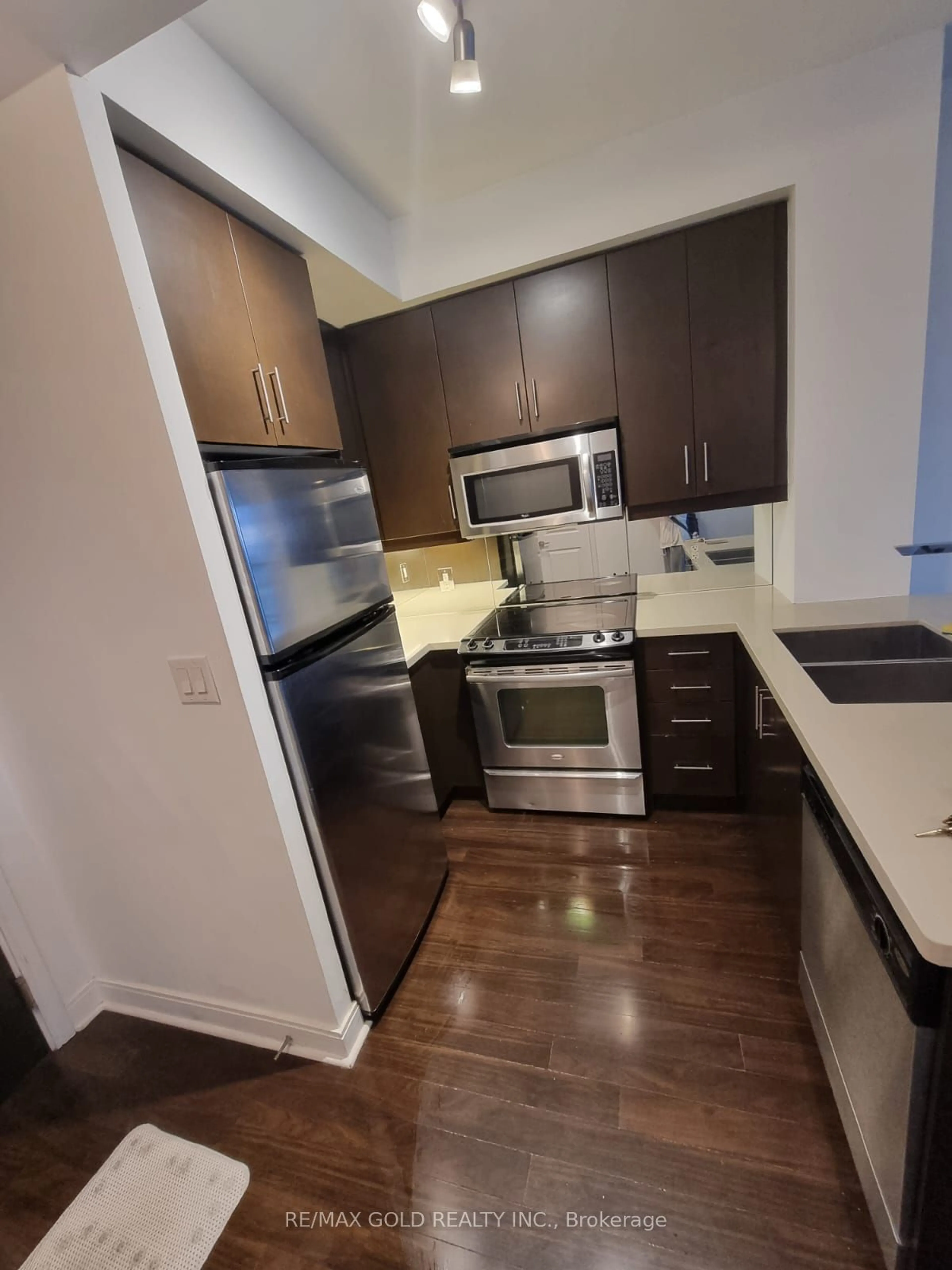 Standard kitchen, wood floors for 60 Absolute Ave #3602, Mississauga Ontario L4Z 0A9