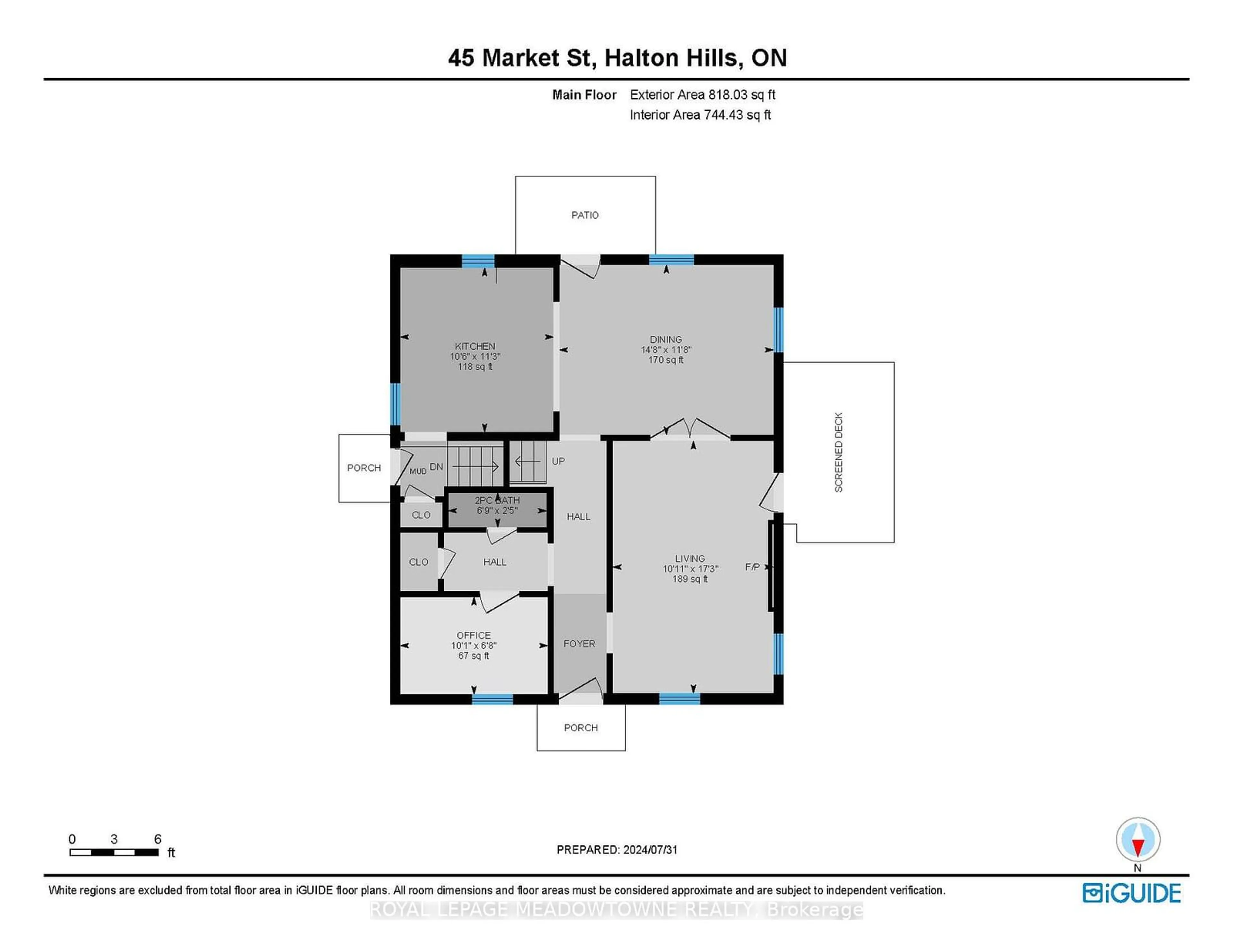 Floor plan for 45 Market St, Halton Hills Ontario L7G 3C2
