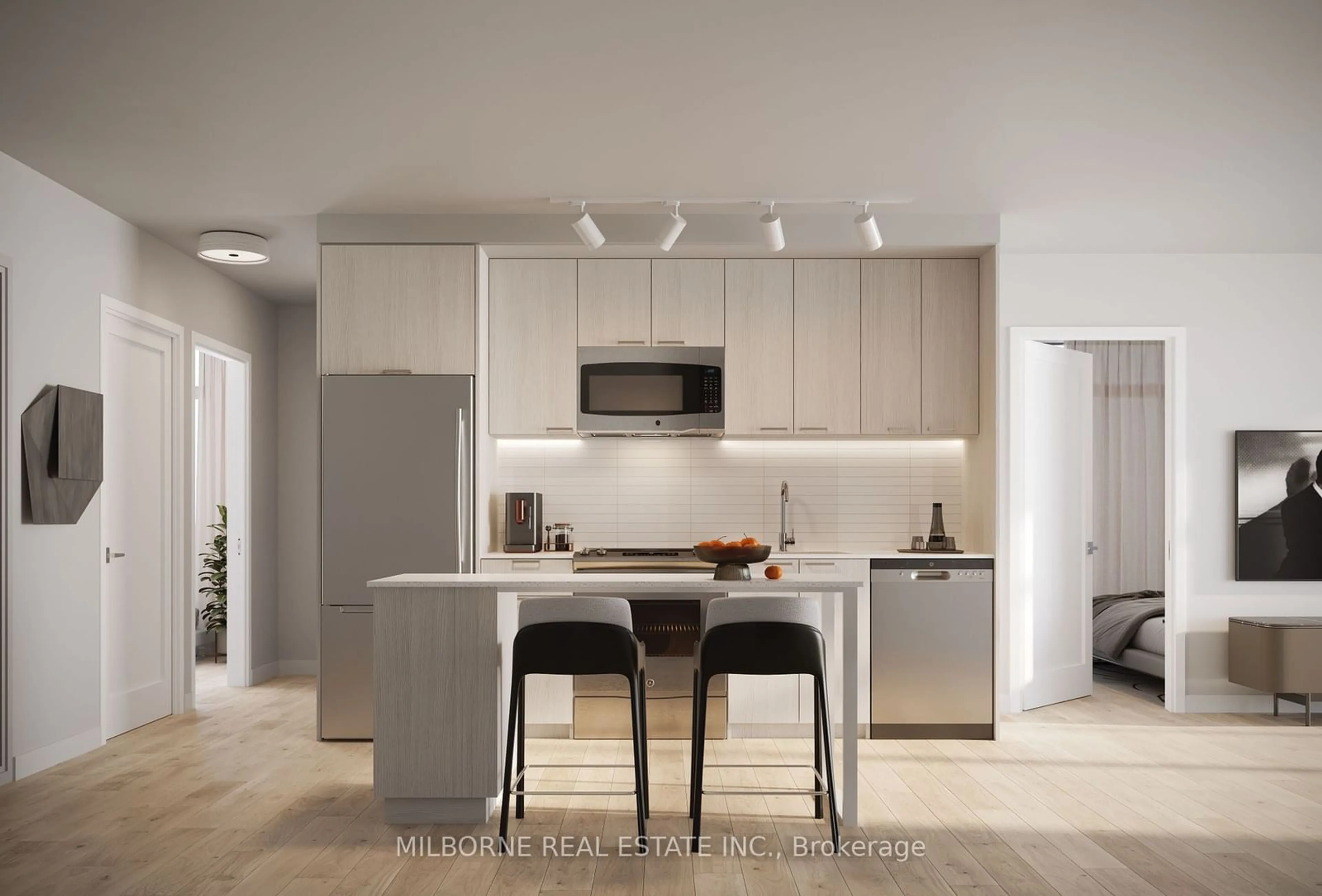 Open concept kitchen for 875 The Queensway #517, Toronto Ontario M8Z 1N8