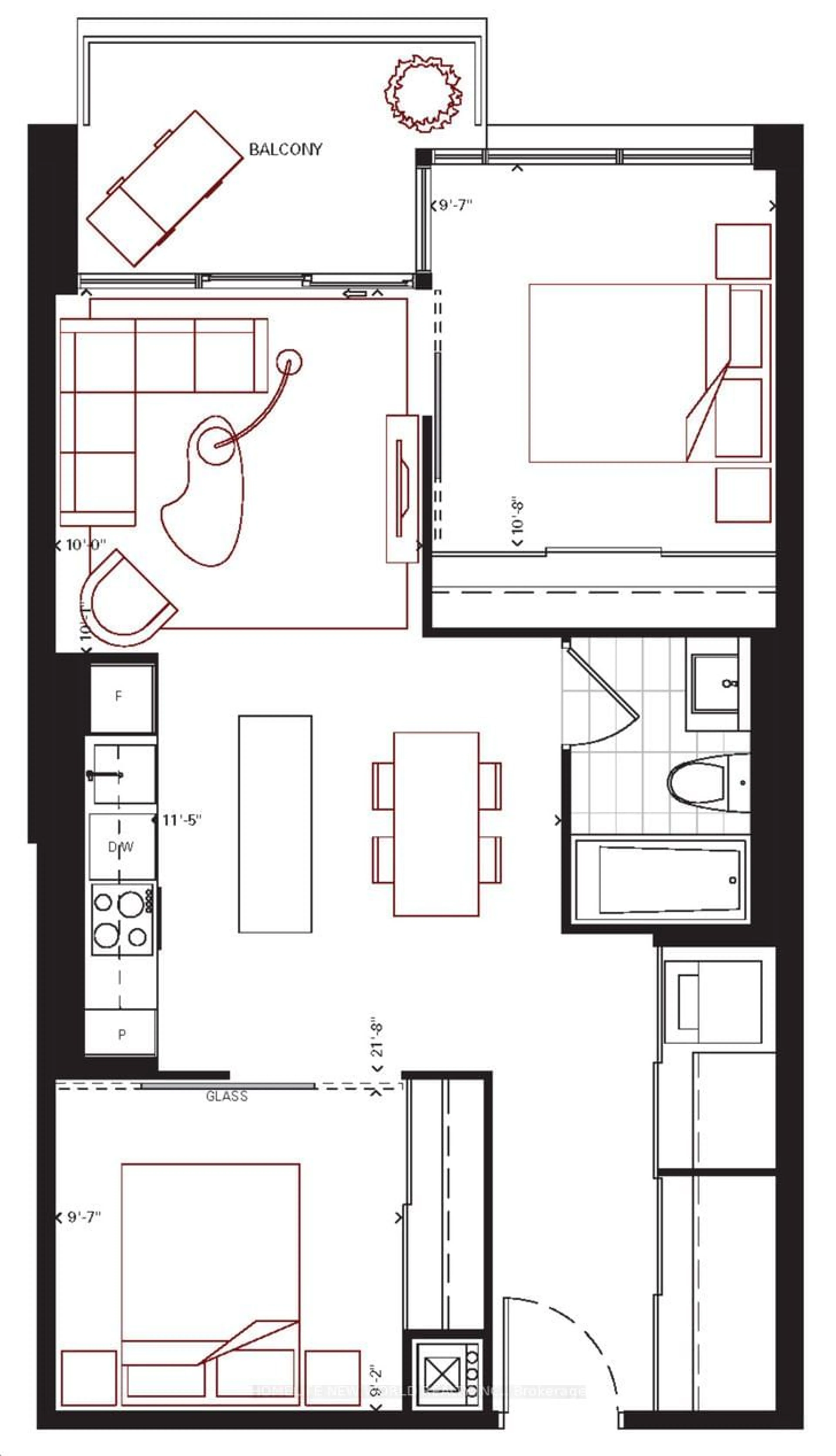 Floor plan for 7 Smith Cres #316, Toronto Ontario M8Z 0G3