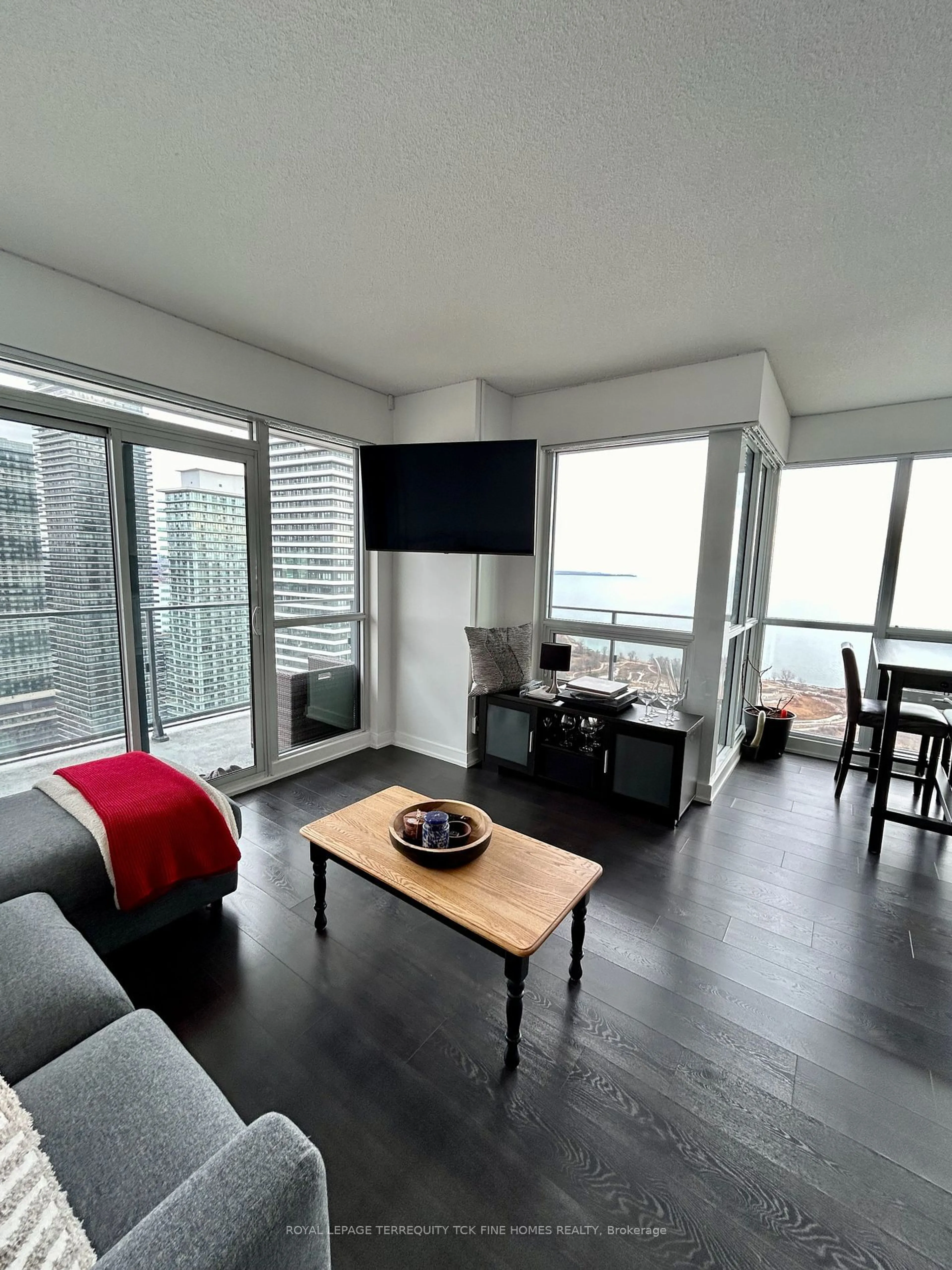 Living room, wood floors for 2200 Lake Shore Blvd #4209, Toronto Ontario M8V 1A4