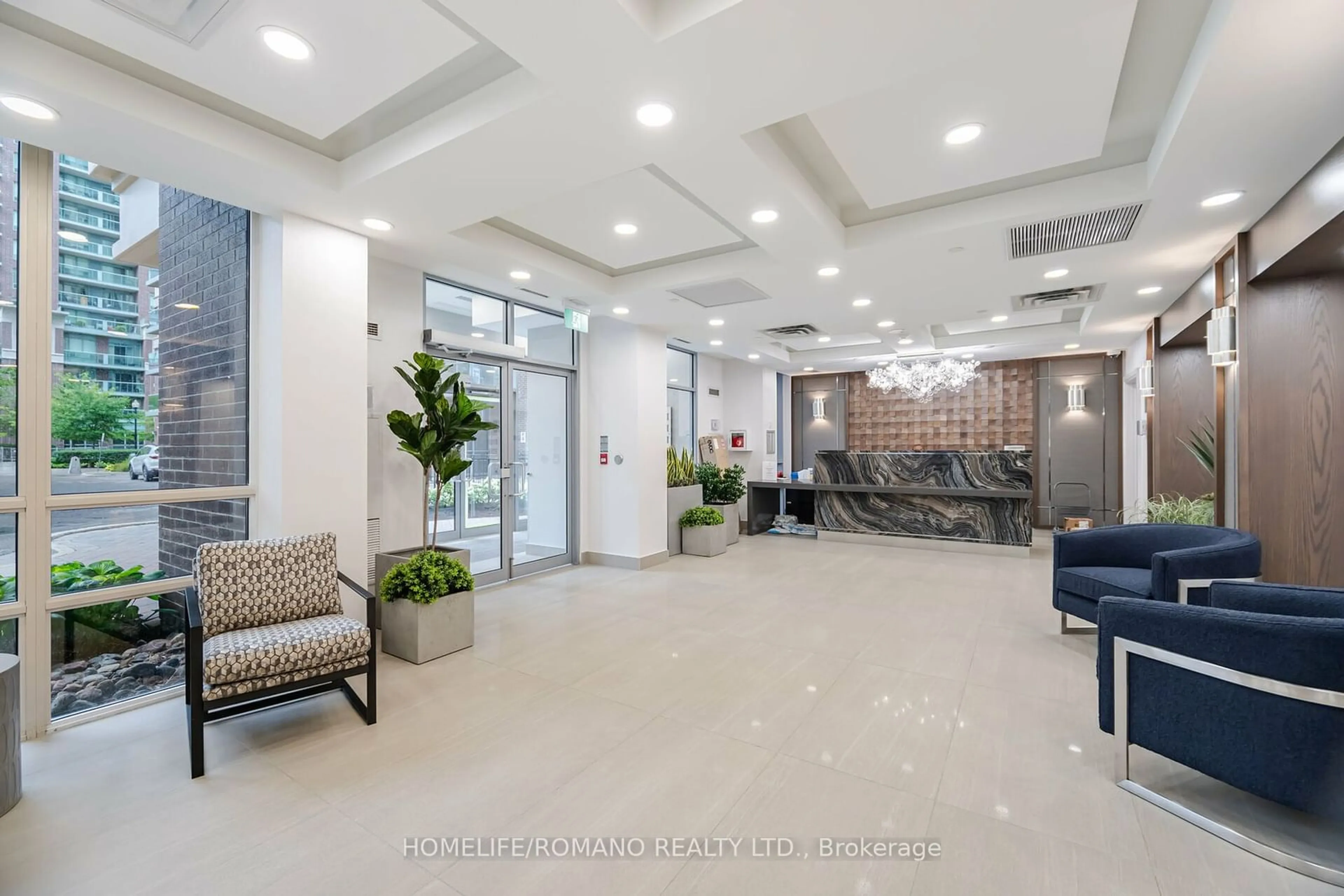 Indoor lobby, ceramic floors for 3 Michael Power Pl #509, Toronto Ontario M9A 0A2