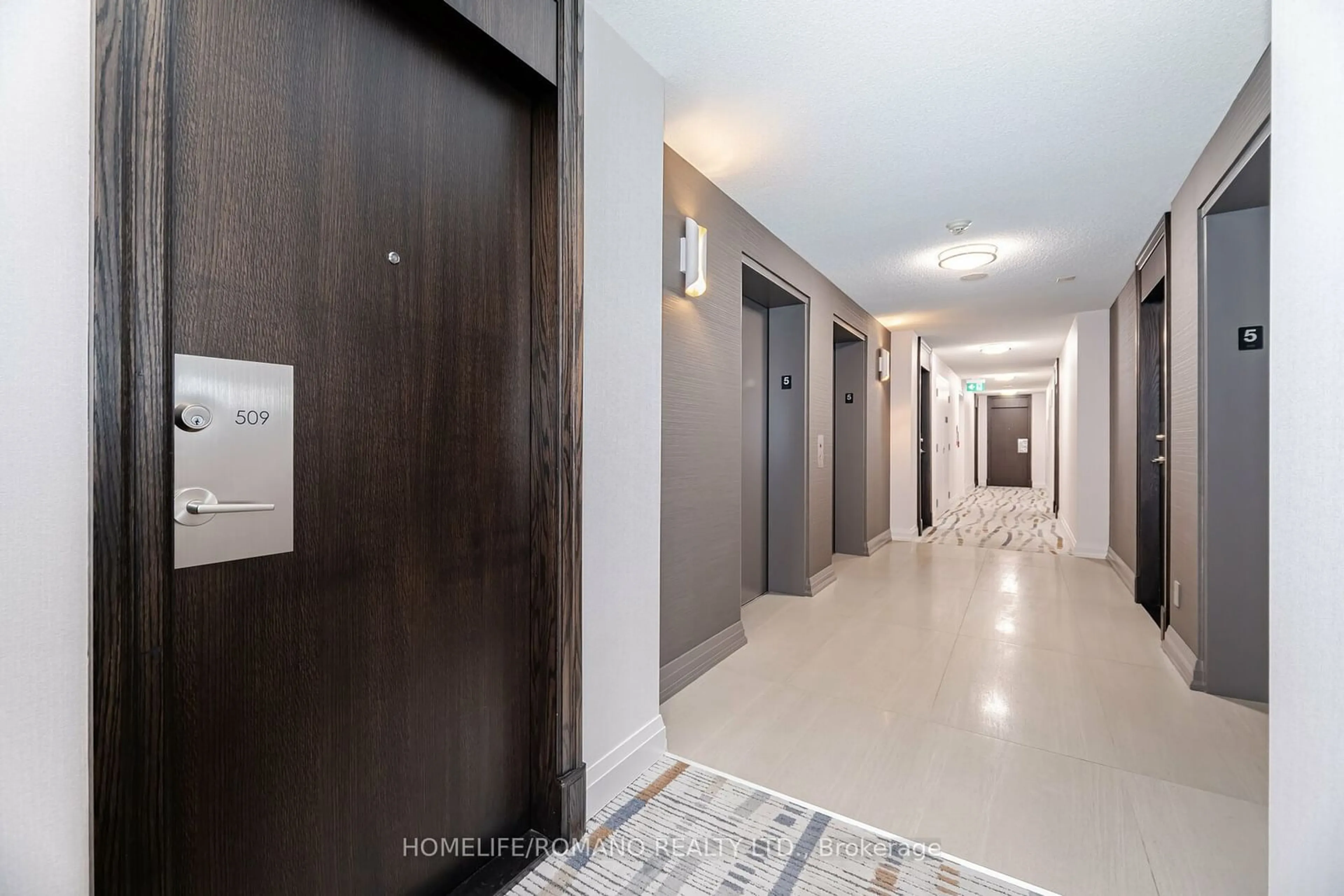 Indoor foyer, wood floors for 3 Michael Power Pl #509, Toronto Ontario M9A 0A2